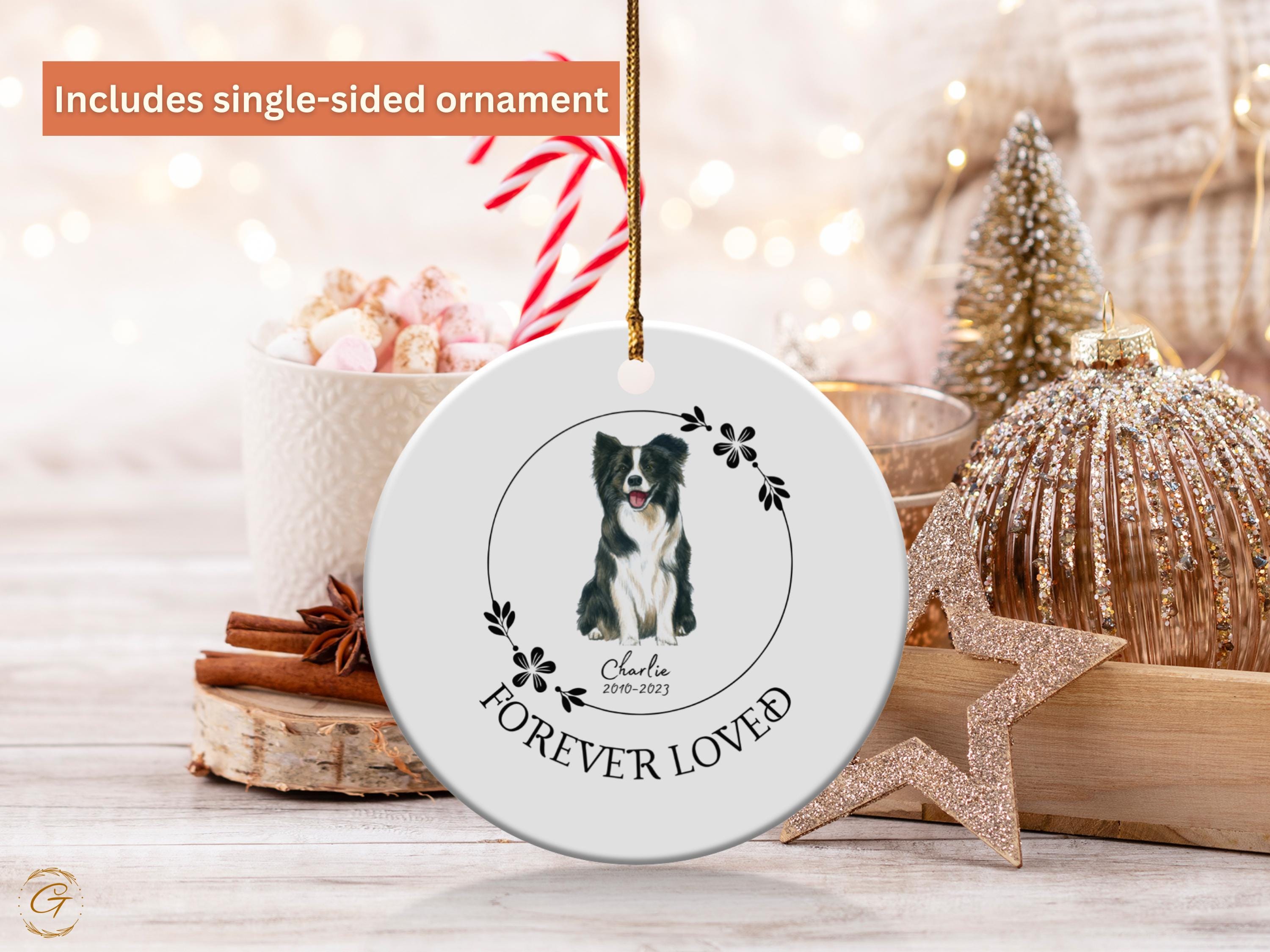 Personalized Pet Memorial Ornament, Dog Remembrance, Forever Loved Keepsakes, Pet Loss Sympathy, Christmas Tree Decoration, In Loving Memory