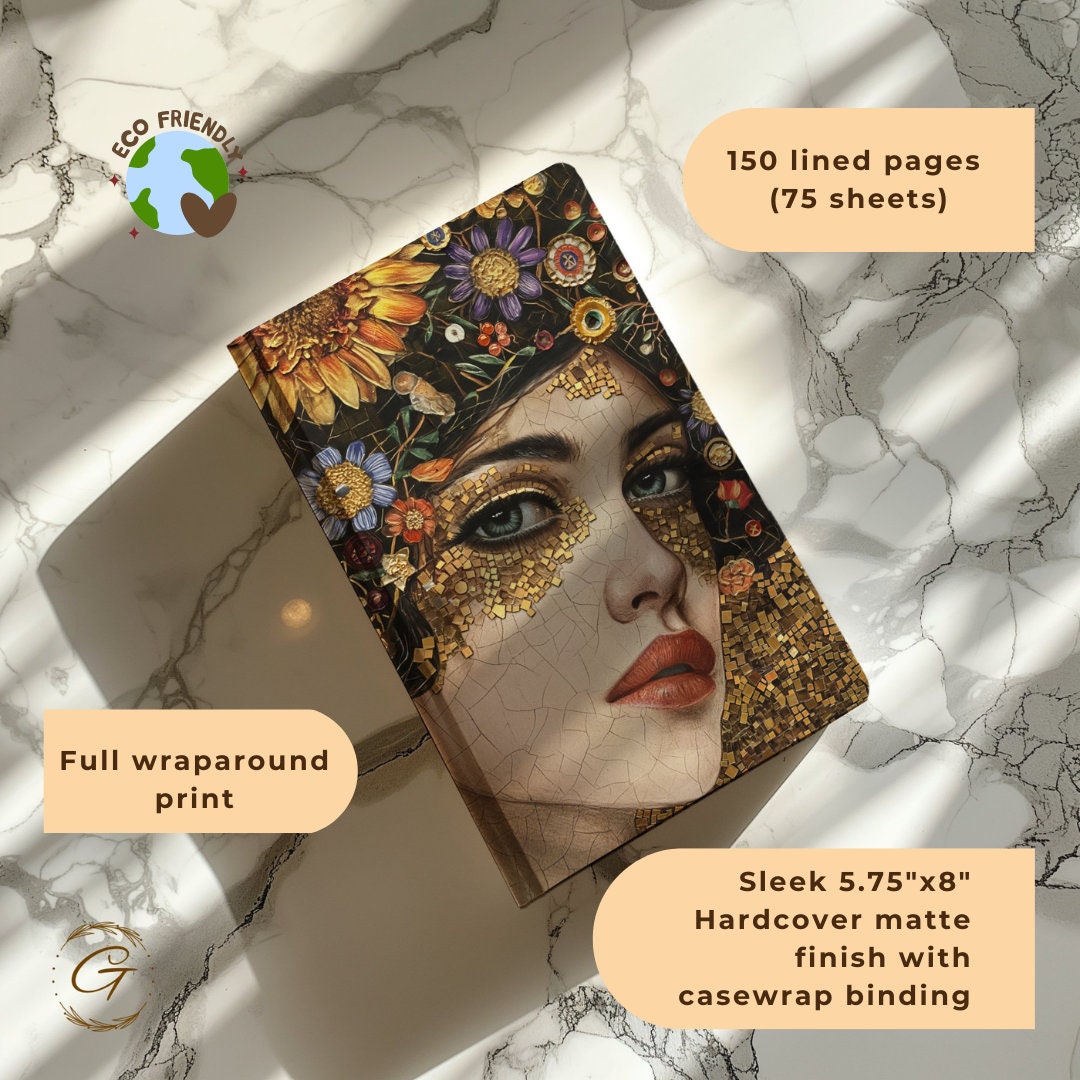 Artistic Floral Mosaic Woman Journal