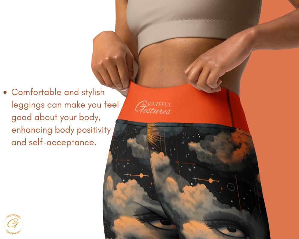 Quantum Clouds AOP Yoga Leggings and Shorts, Unique Women’s Activewear, Comfortable High-Stretch Perfect for Yoga Fitness and Everyday Style