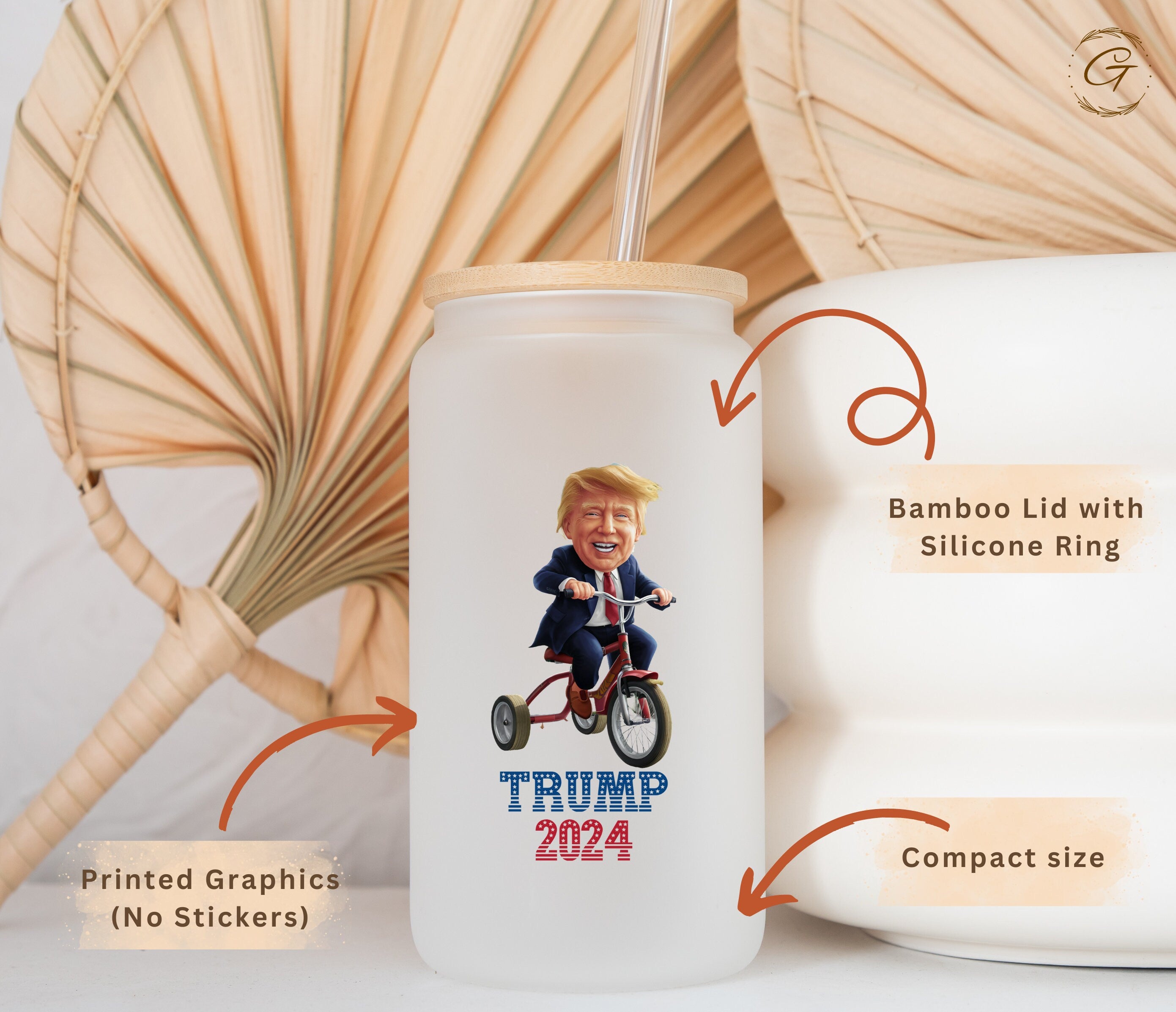 Trump 2024 Frosted Glass Tumbler