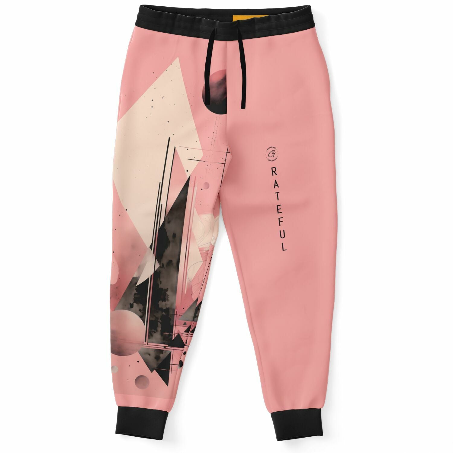 Pink Geometric Art Joggers – Abstract Minimalist Sweatpants