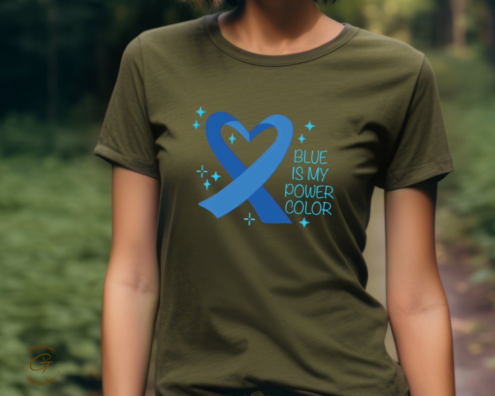 Blue is My Power Color Heart T-Shirt product type