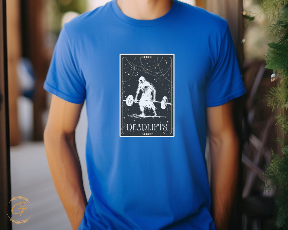 Deadlifts Skeleton Art Blue Graphic Tee product type