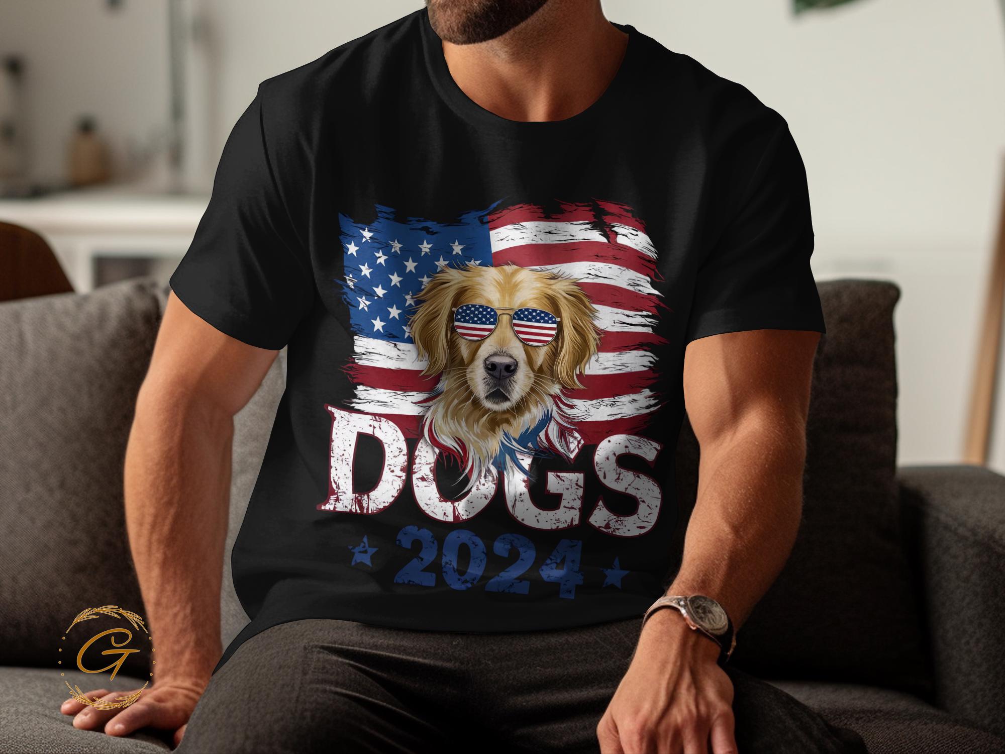 Patriotic Dogs 2024 Design T-Shirt USA 2024 Dog Lovers T-shirt