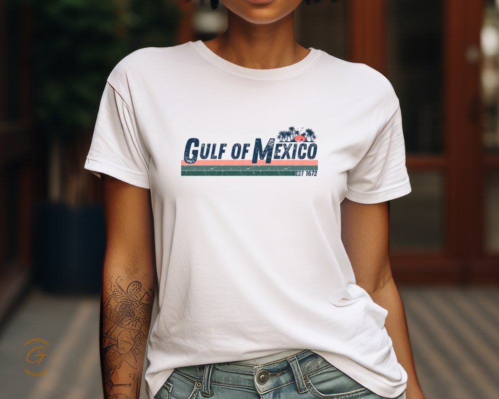 Stylish Gulf of Mexico Print Graphic Tee product