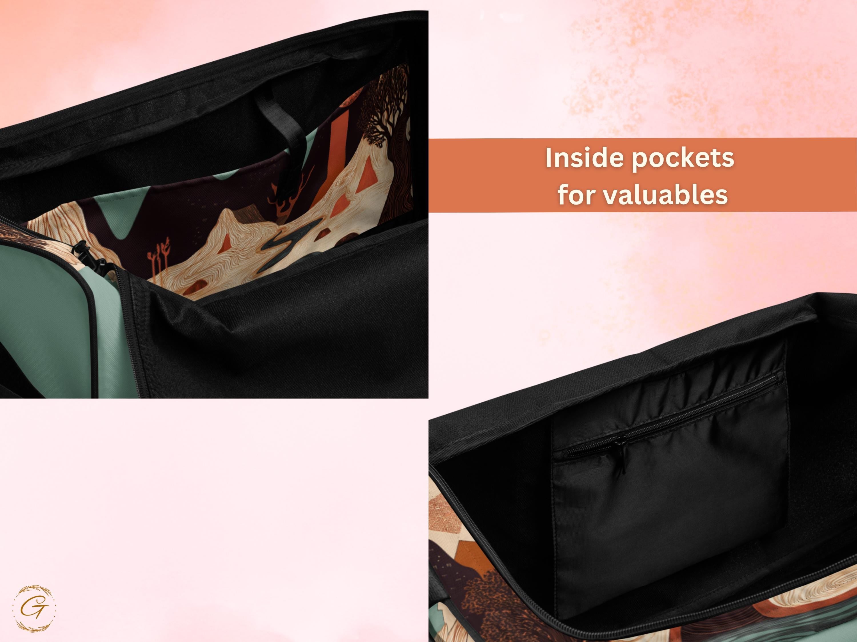 Abstract Mountain AOP Duffel Bag - Stylish Floral Gym Bags, Travel, Sports, or Weekend Bags - Durable, Lightweight, Spacious, Trendy Designs