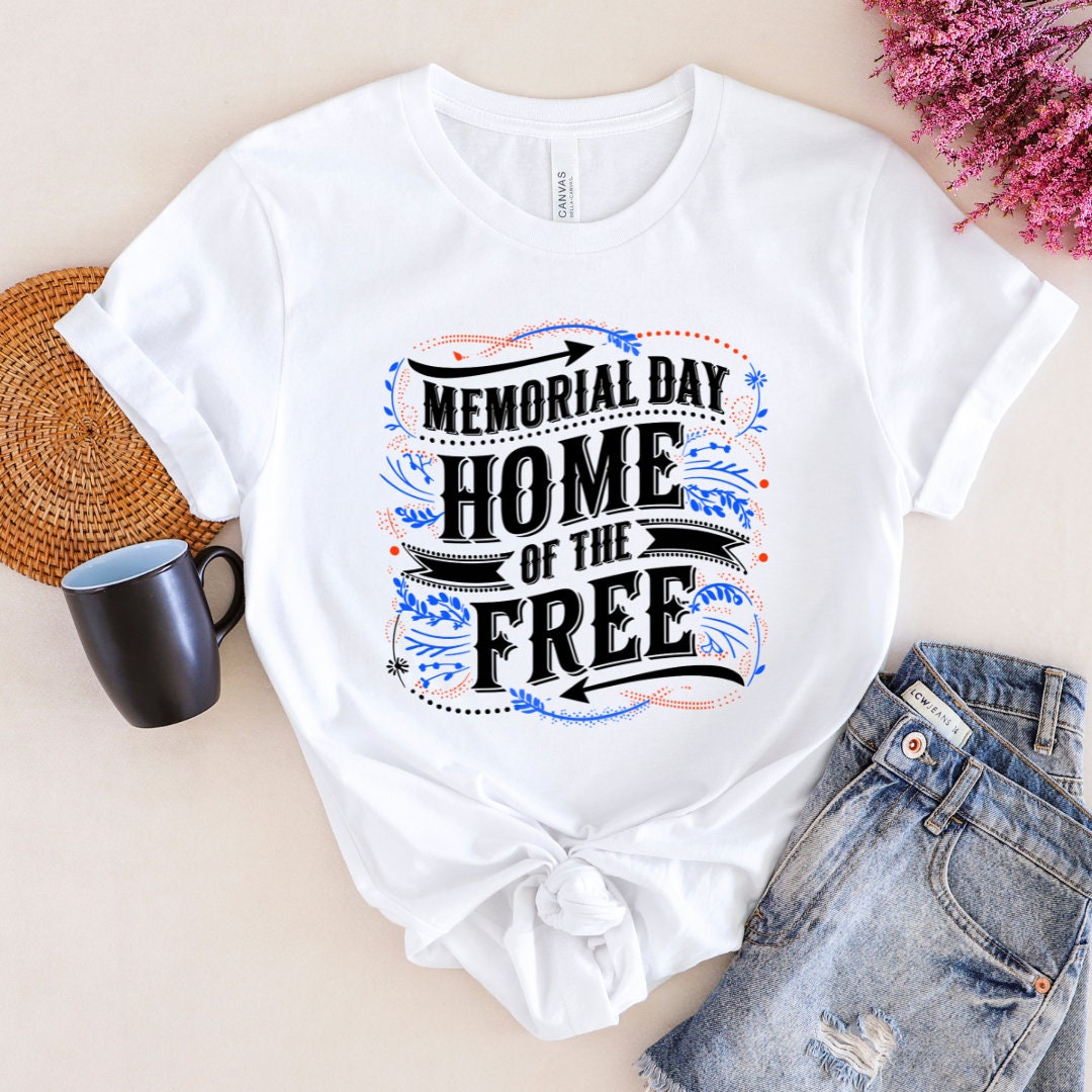 Memorial Day "Home of the Free" T-Shirt – Patriotic American Flag Graphic Tee