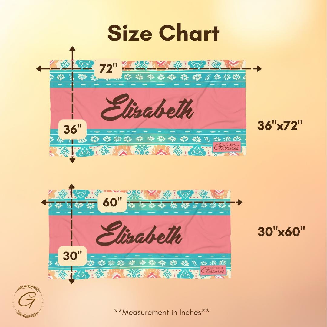 Bohemian Mint Personalized Beach Towel