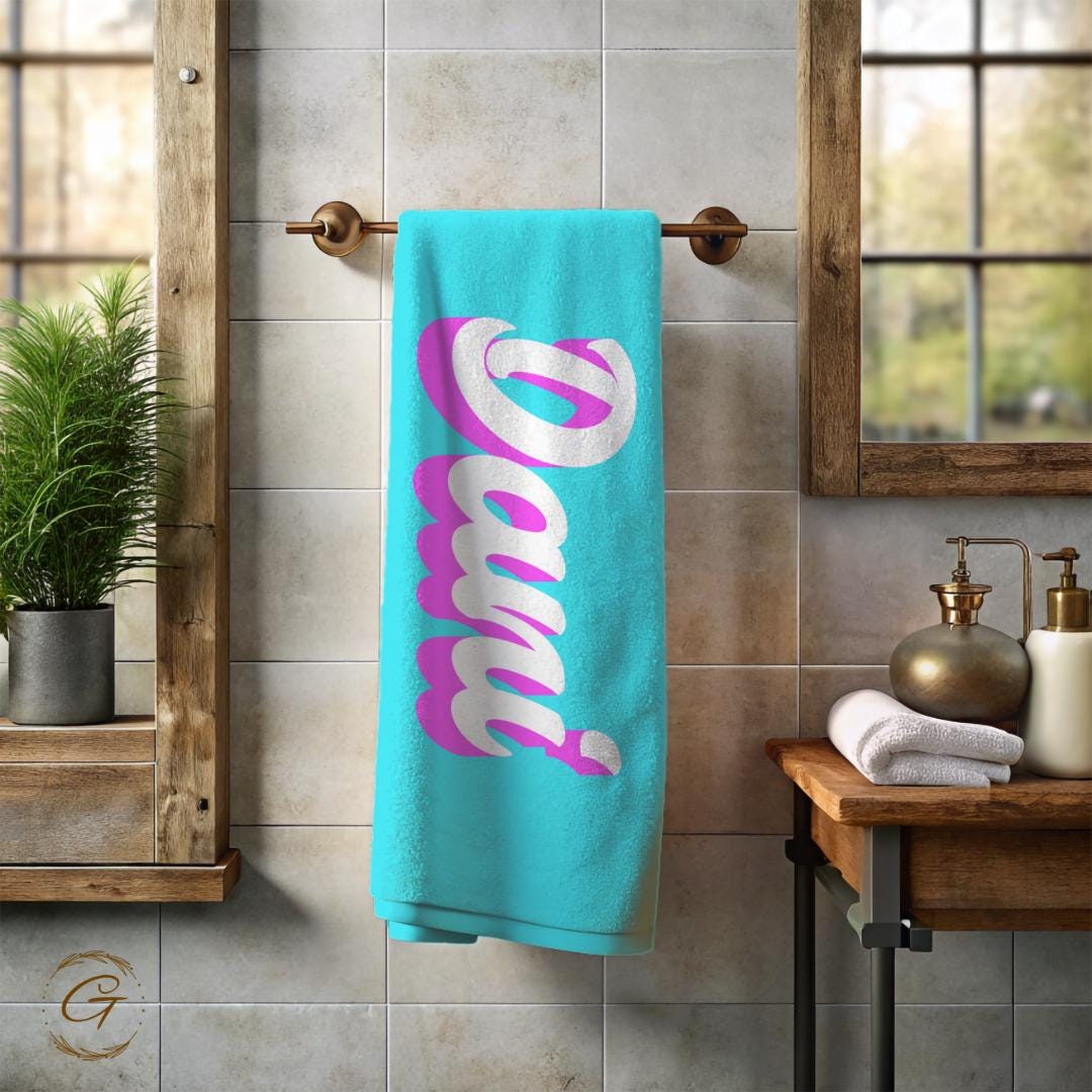 Colorful Beach Towel with Custom Name