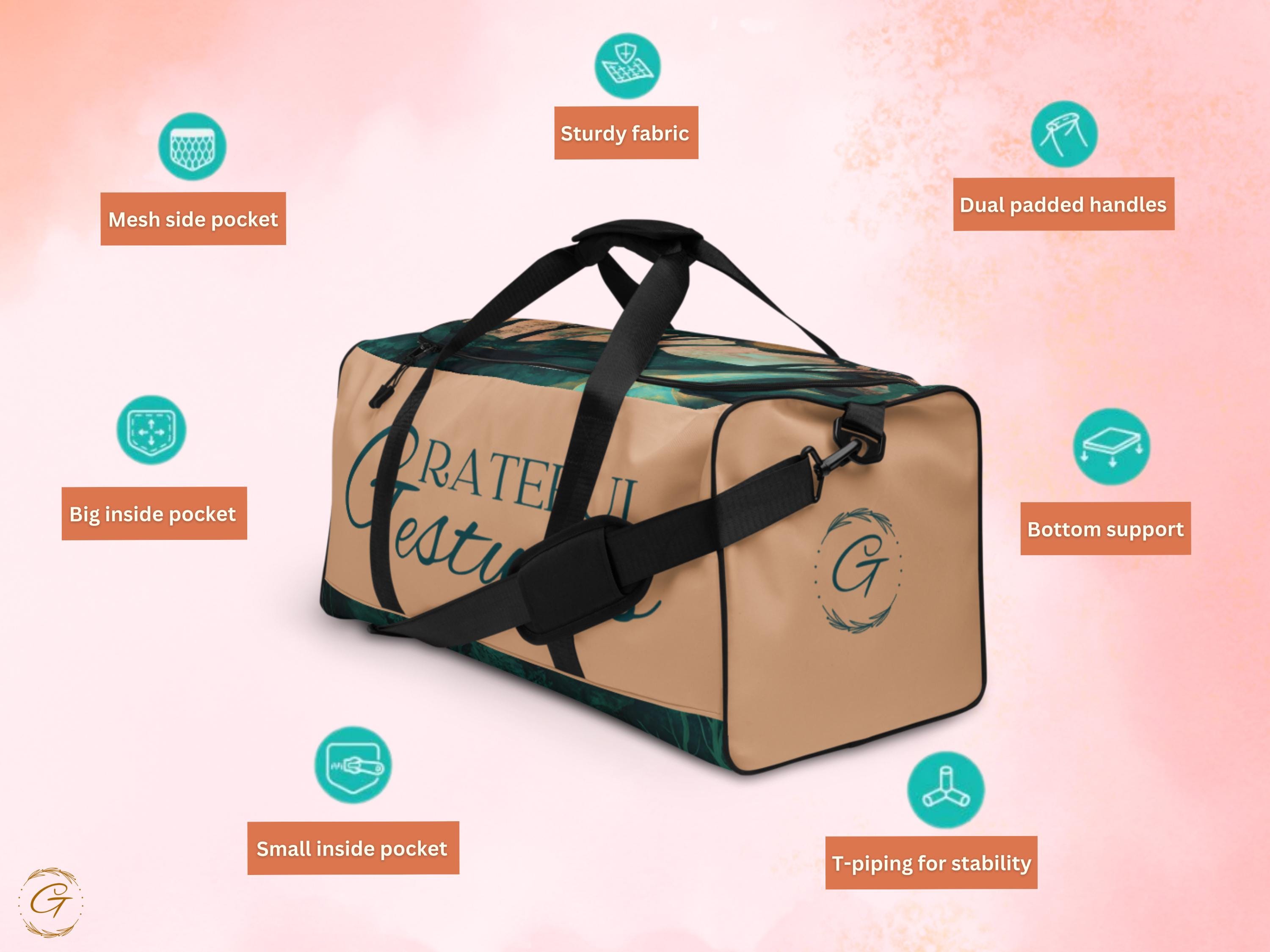 Custom AOP Forest Duffle Bag Sunset Woodland Design