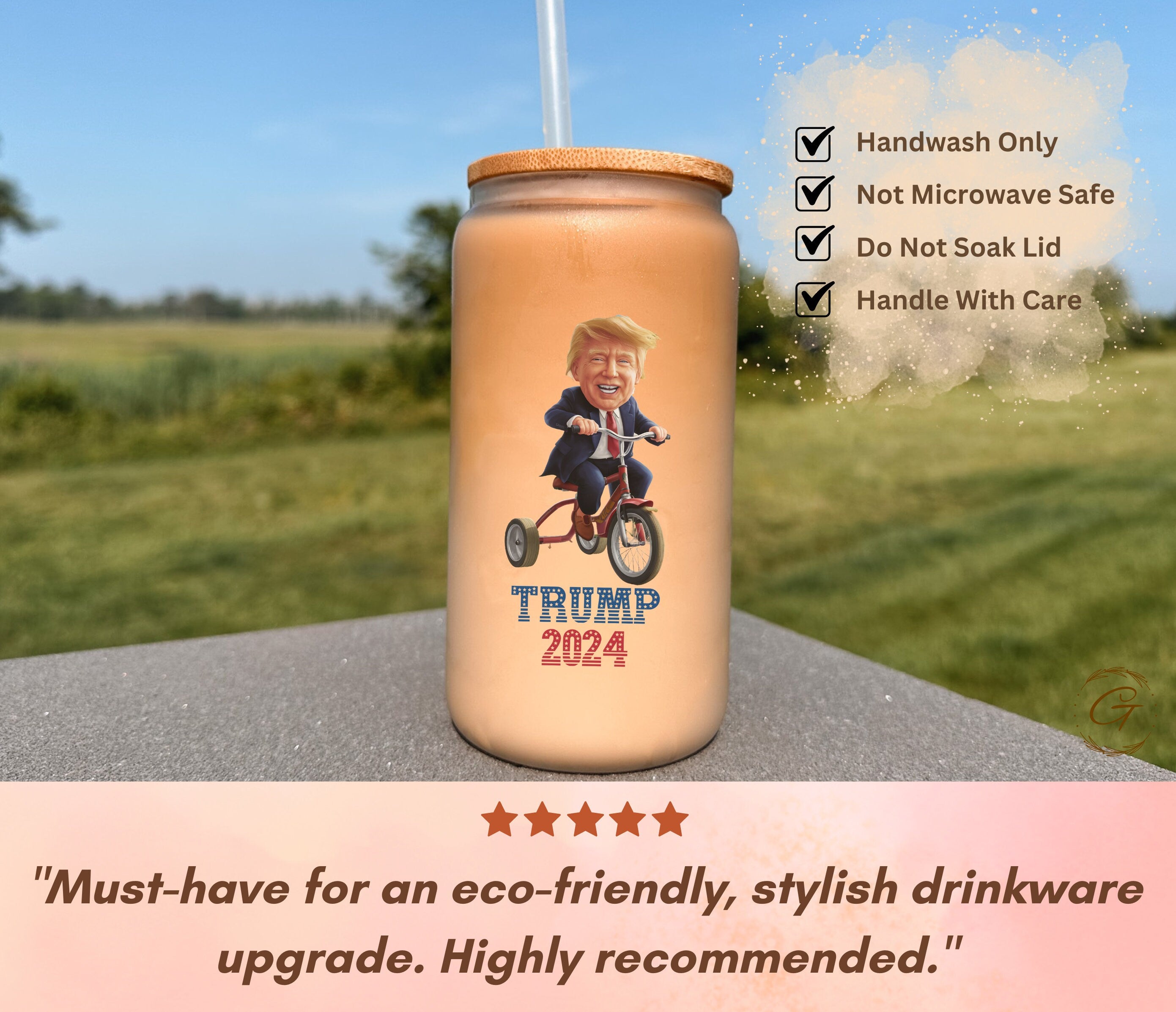 Trump 2024 Frosted Glass Tumbler