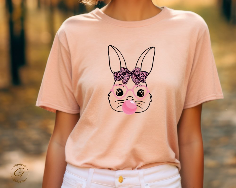 Cute Bunny Face with Bow Graphic T-Shirt product