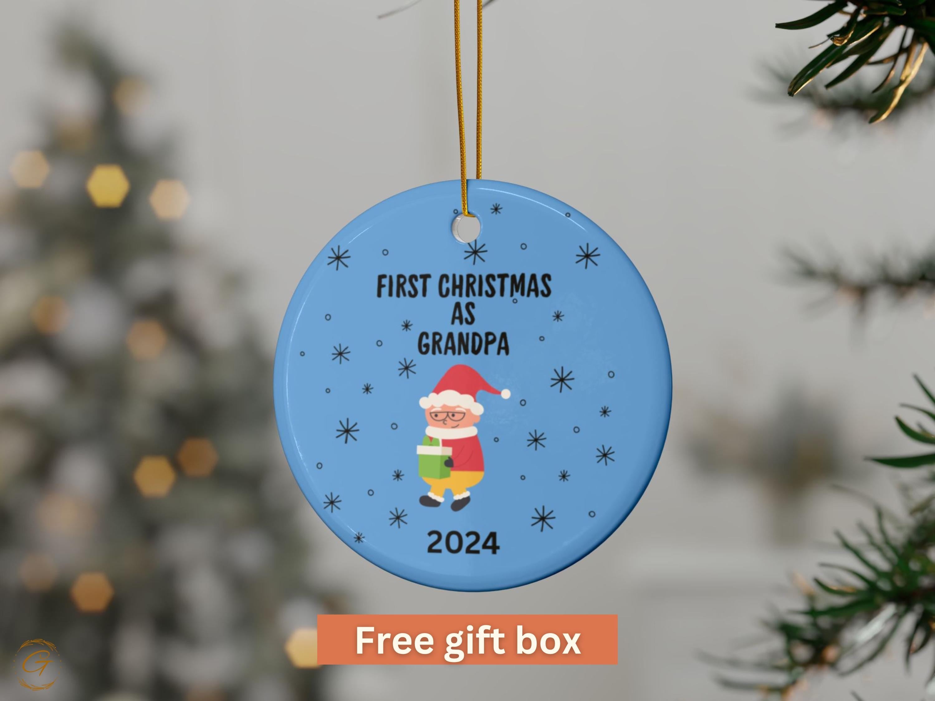 First Christmas Grandpa 2024 Ornament, New Grandpa Gifts, Christmas Tree Decoration, Holiday Keepsake, Festive Ornament, Grandpa Ideal Gifts