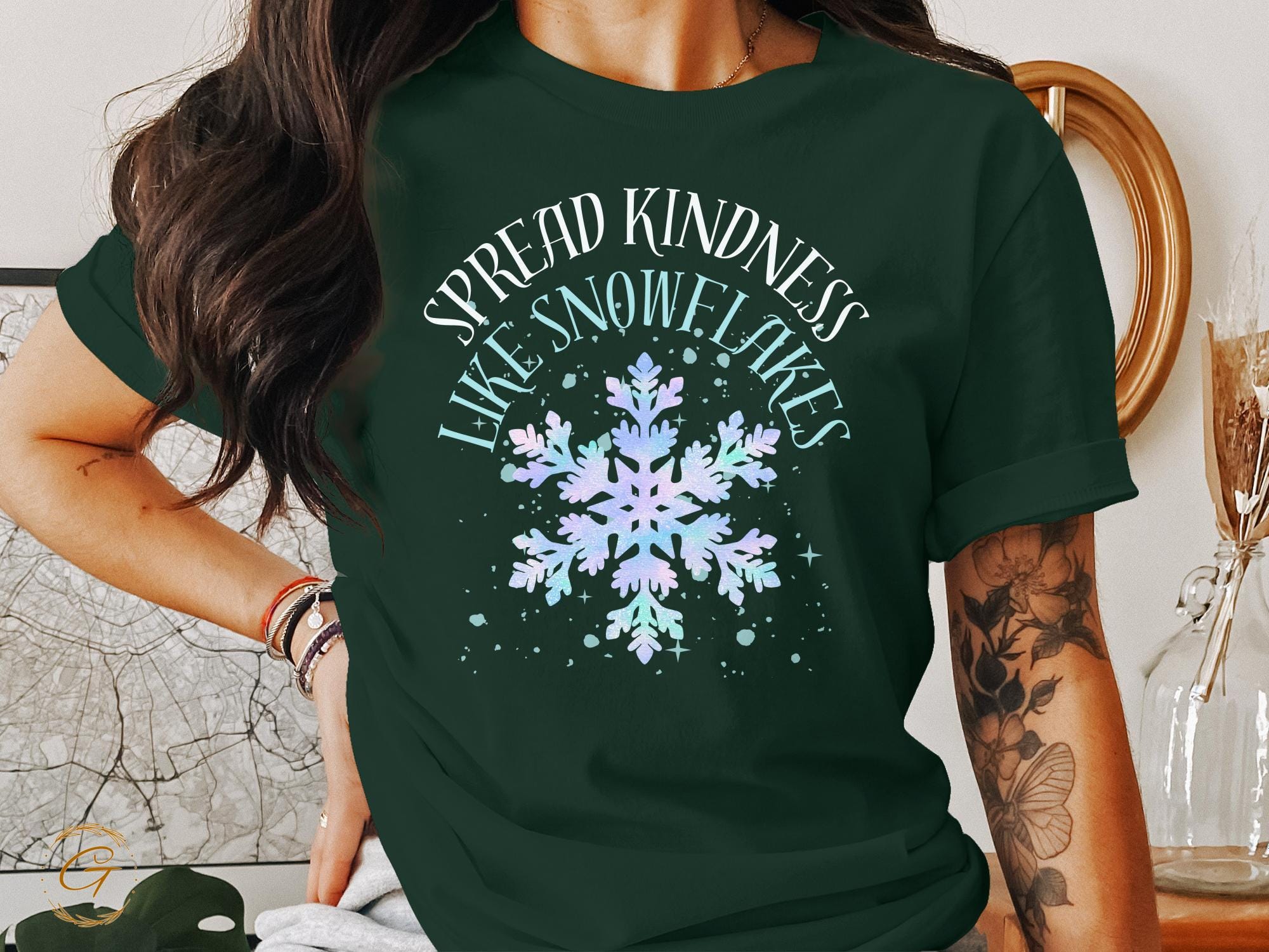 Christmas T-Shirt Spread Kindness Like Snowflakes Tee