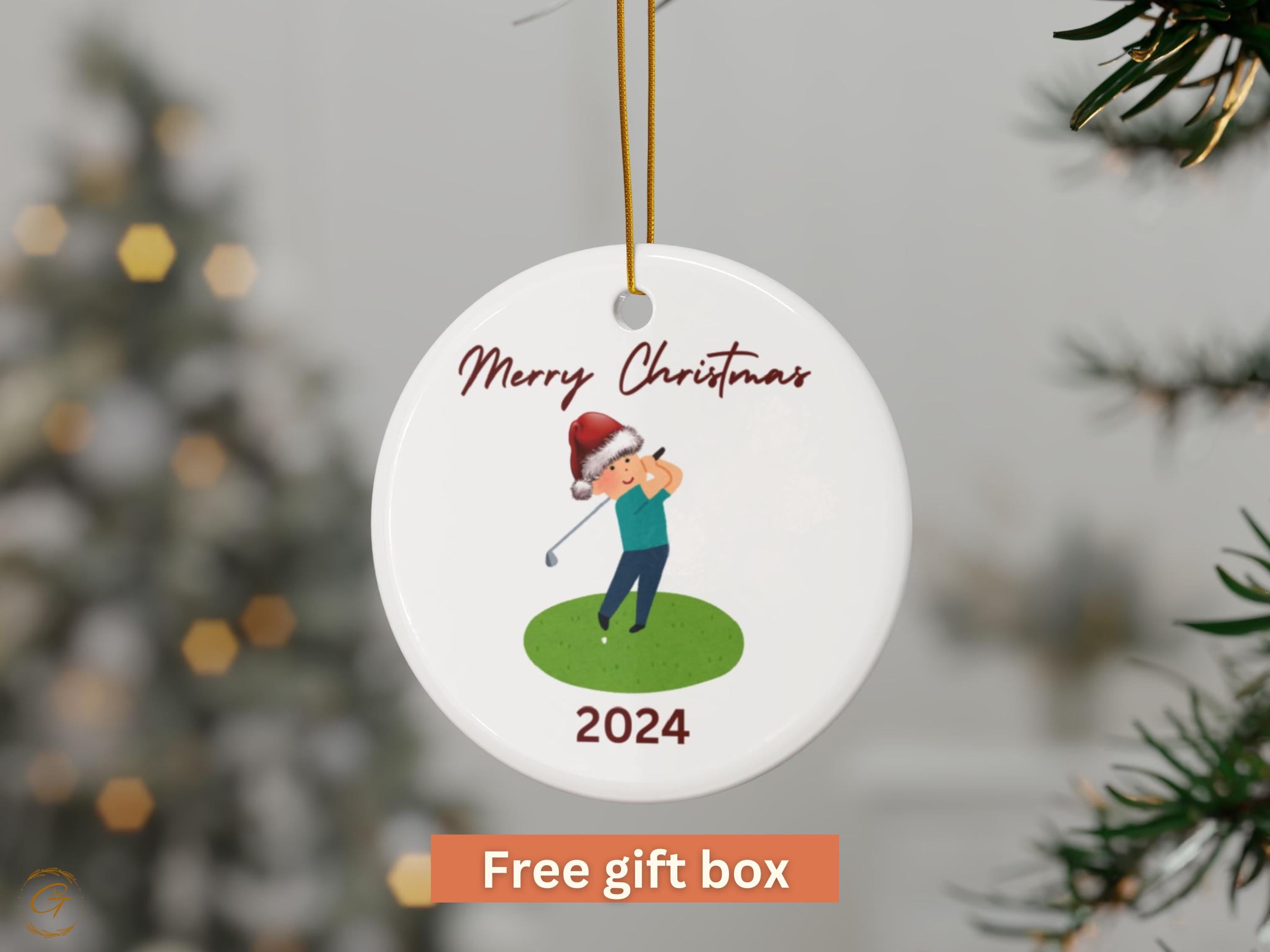 Golf Christmas Ornament, Merry Christmas 2024, Cute Golfer Christmas Decor, Fun Festive Holiday Decoration, Holiday Keepsake for Golf Lovers
