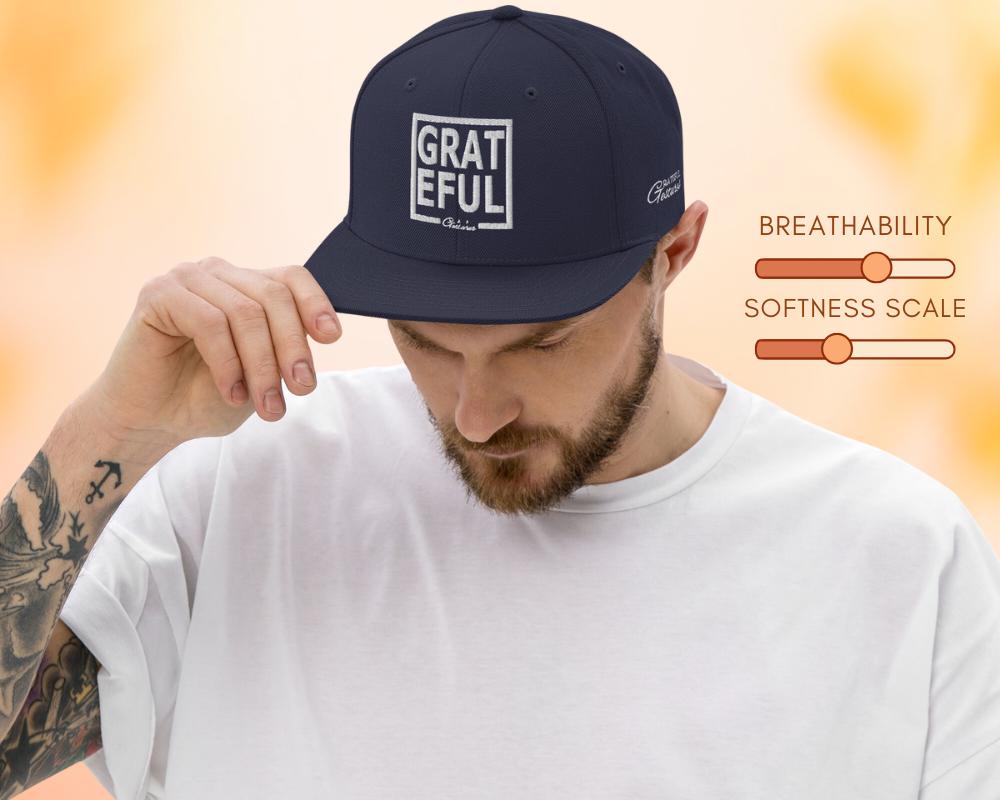 Grateful Design Snapback Hat Stylish Embroidered Cap
