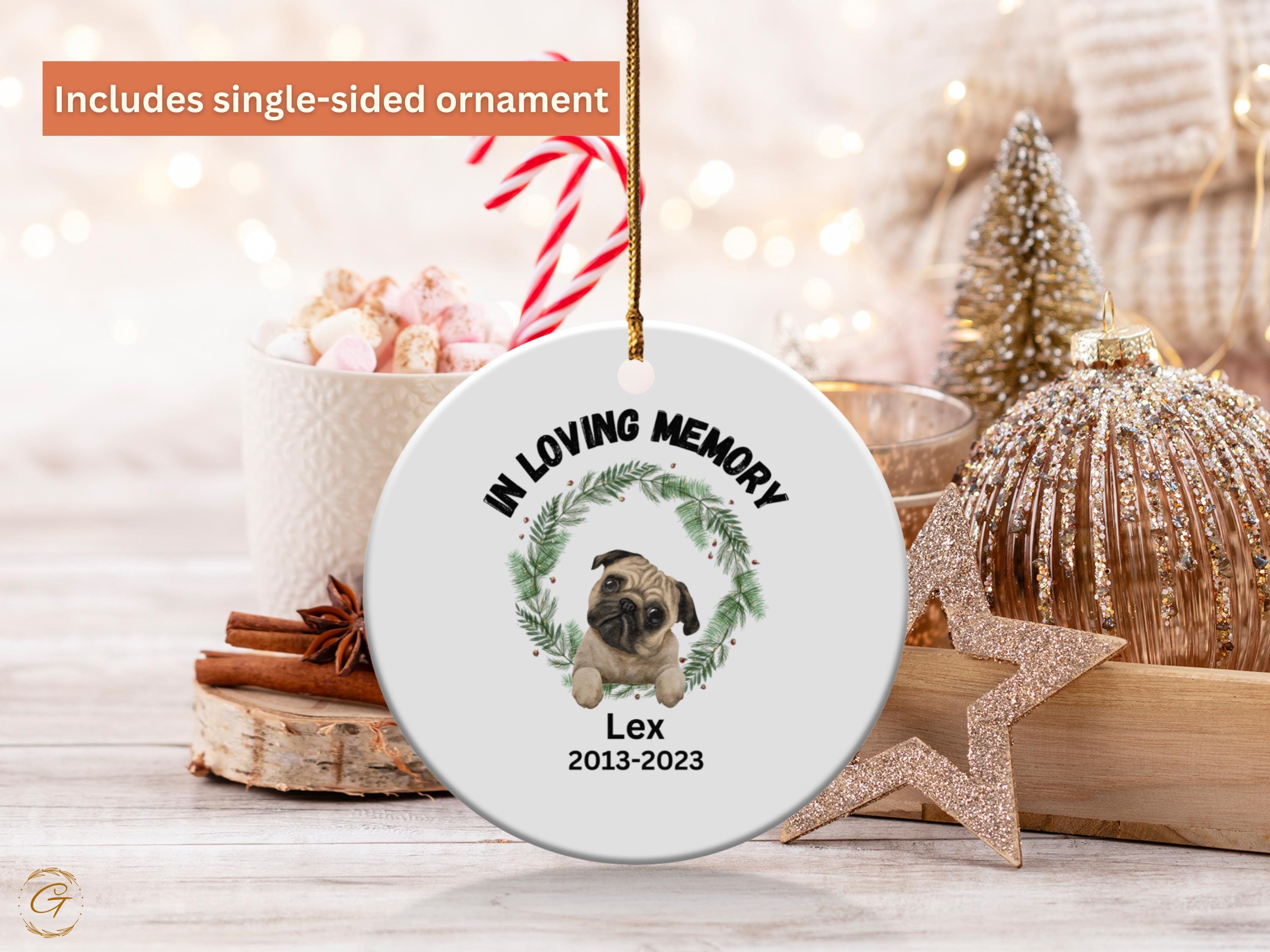 Personalized Dog Memorial Ornament for Pet Lovers, Custom Dog Remembrance Gifts, Personalized Pet Loss Keepsake for Home Decorations Tribute