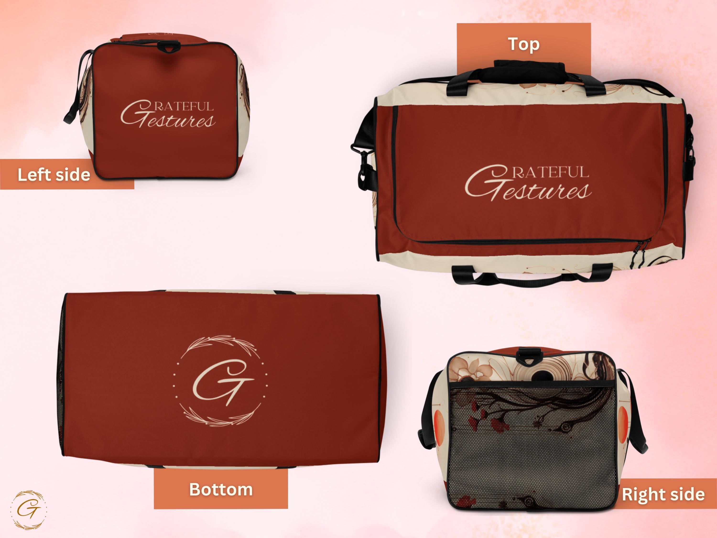 Floral Abstract Gym Duffel Bag -Unique Sports Bag with Modern Artistic Design