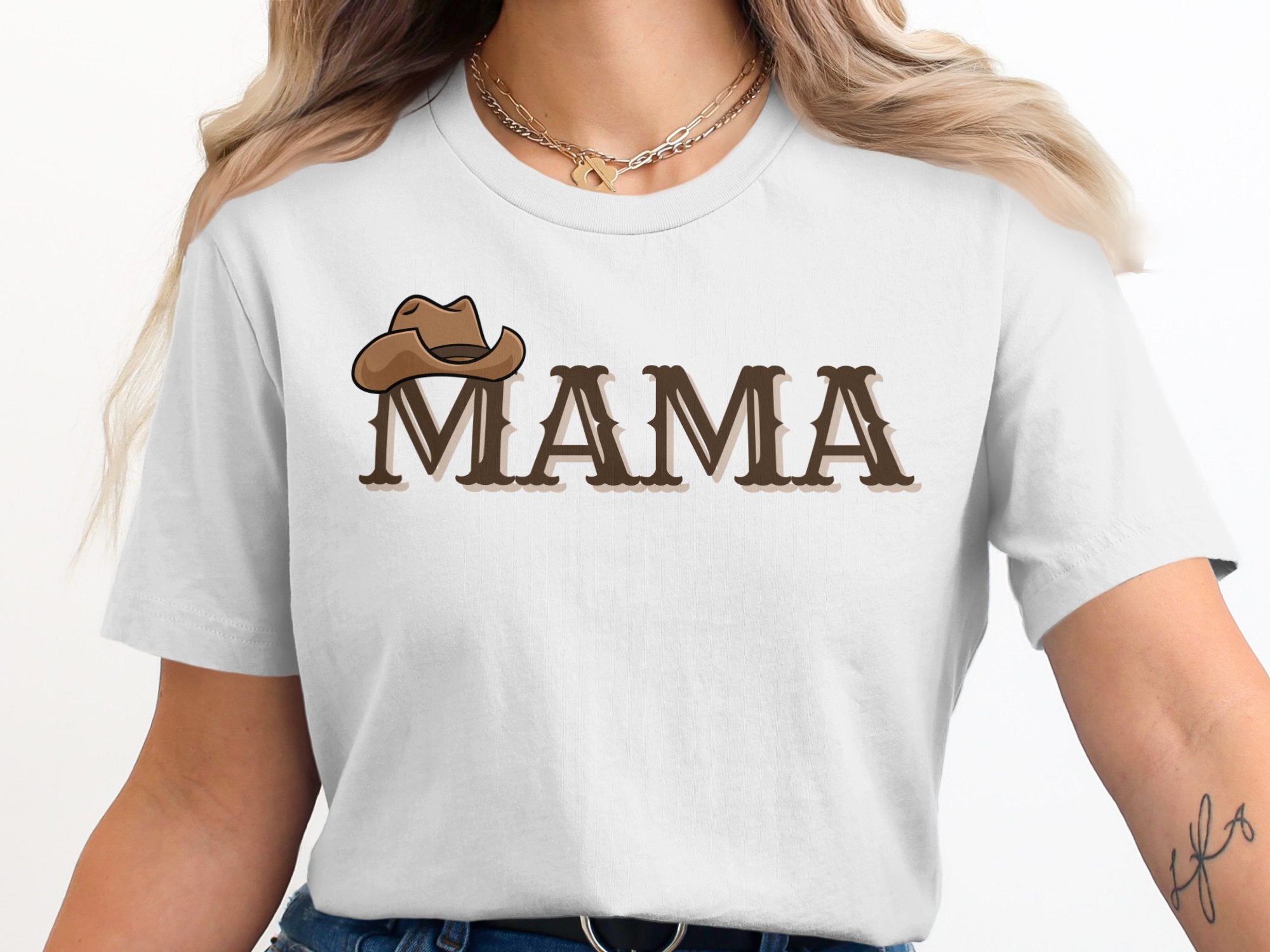 Trendy Mama Cowboy Hat Graphic Tee Shirt product