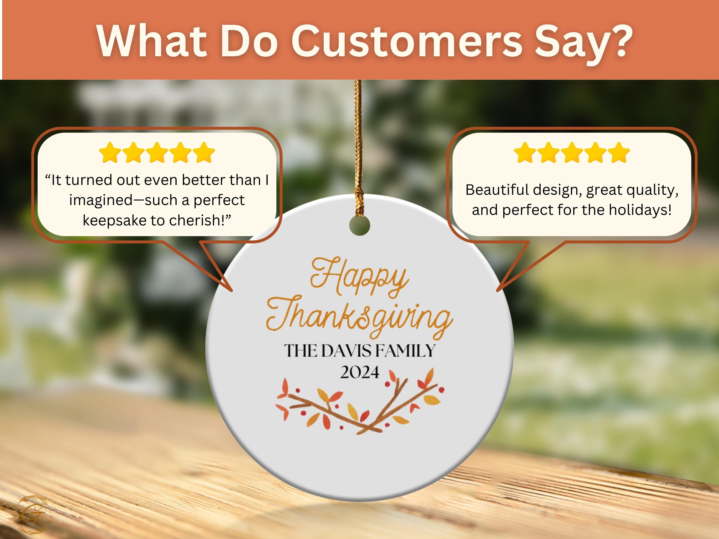 Personalized Thanksgiving Ornament, Family Thanksgiving Ornament 2024, Personalized Thanksgiving Decoration, Custom Family Holiday Ornaments