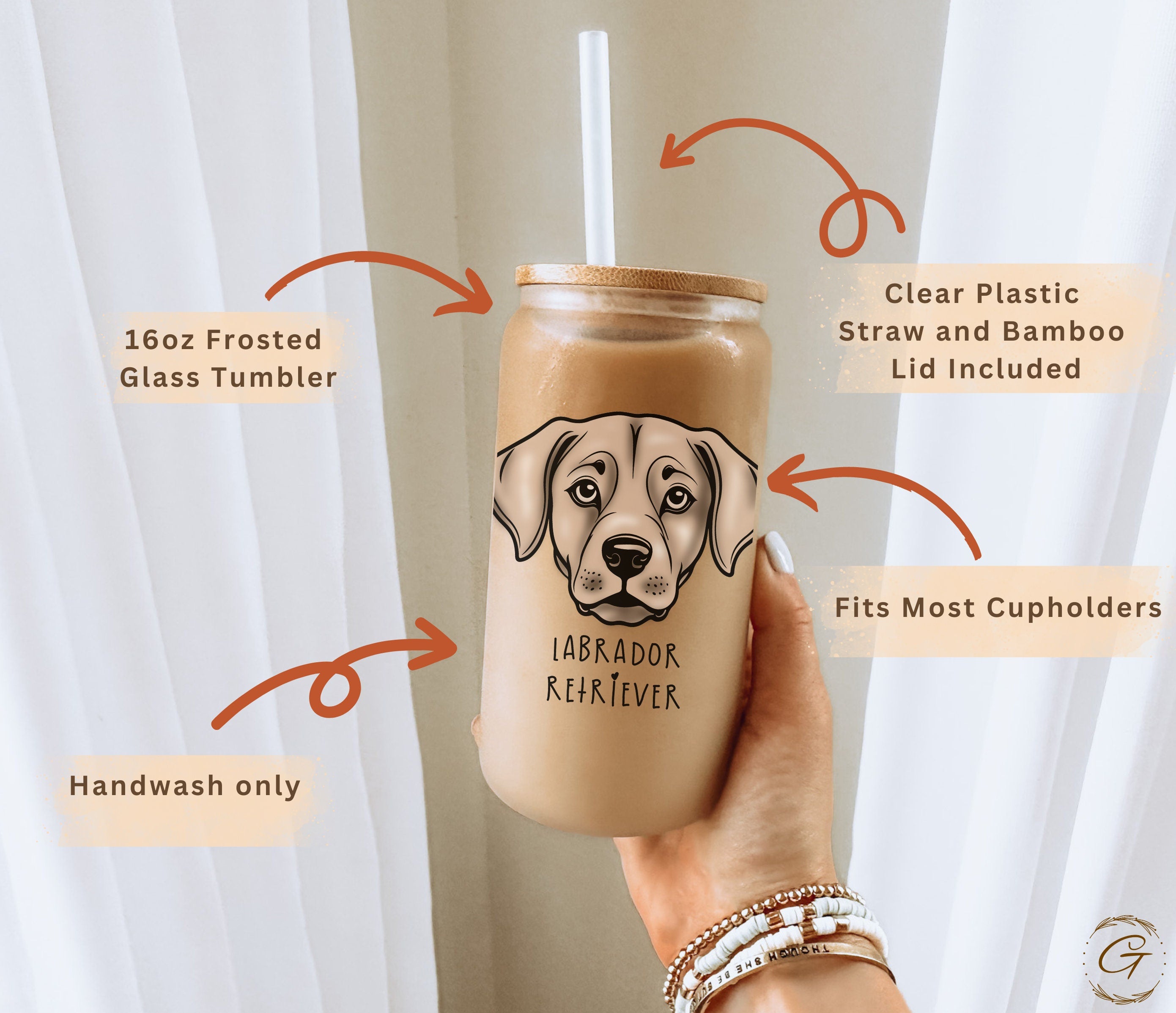 Labrador Retriever Dog Design Frosted Glass