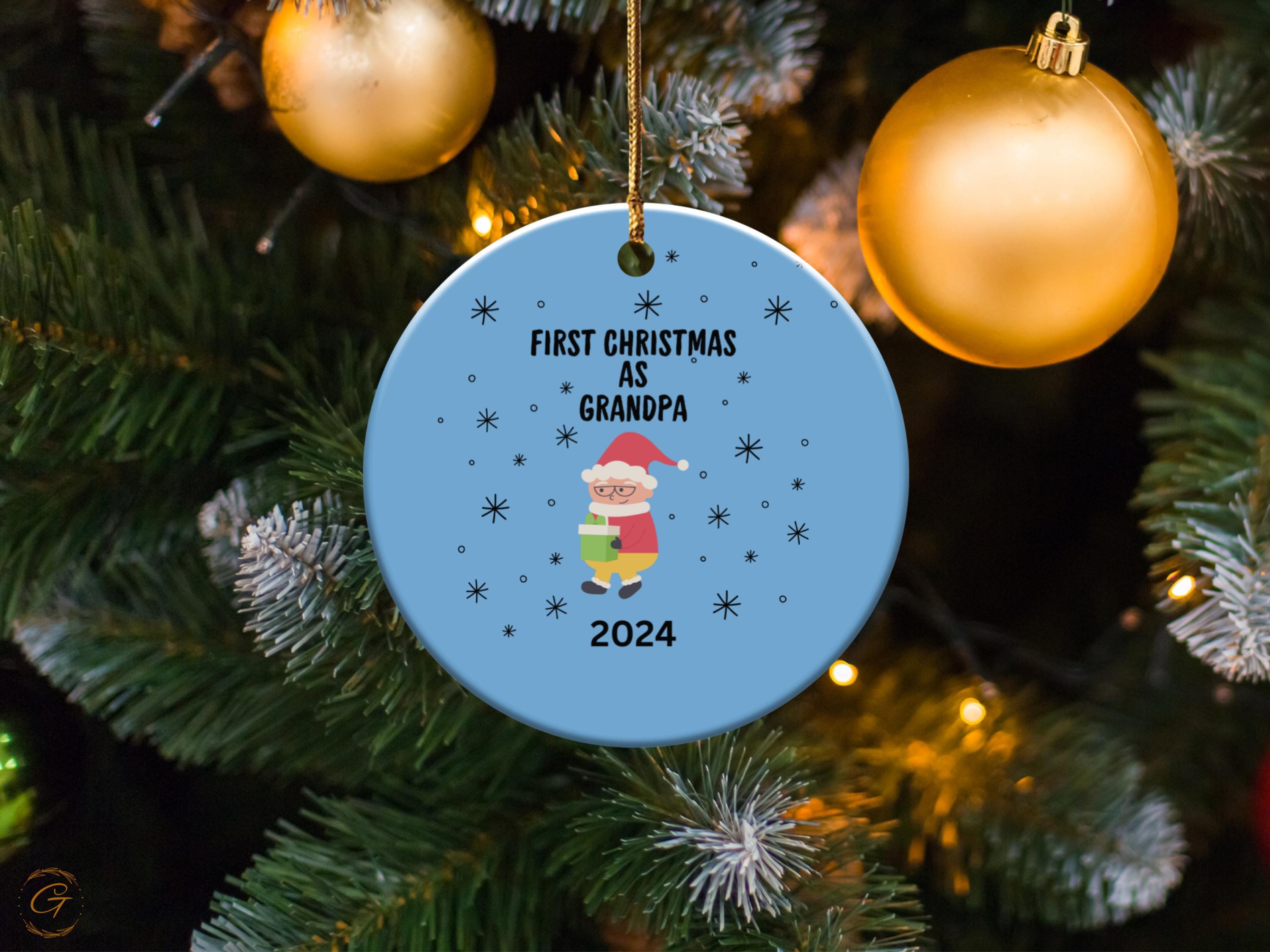 First Christmas Grandpa 2024 Ornament, New Grandpa Gifts, Christmas Tree Decoration, Holiday Keepsake, Festive Ornament, Grandpa Ideal Gifts