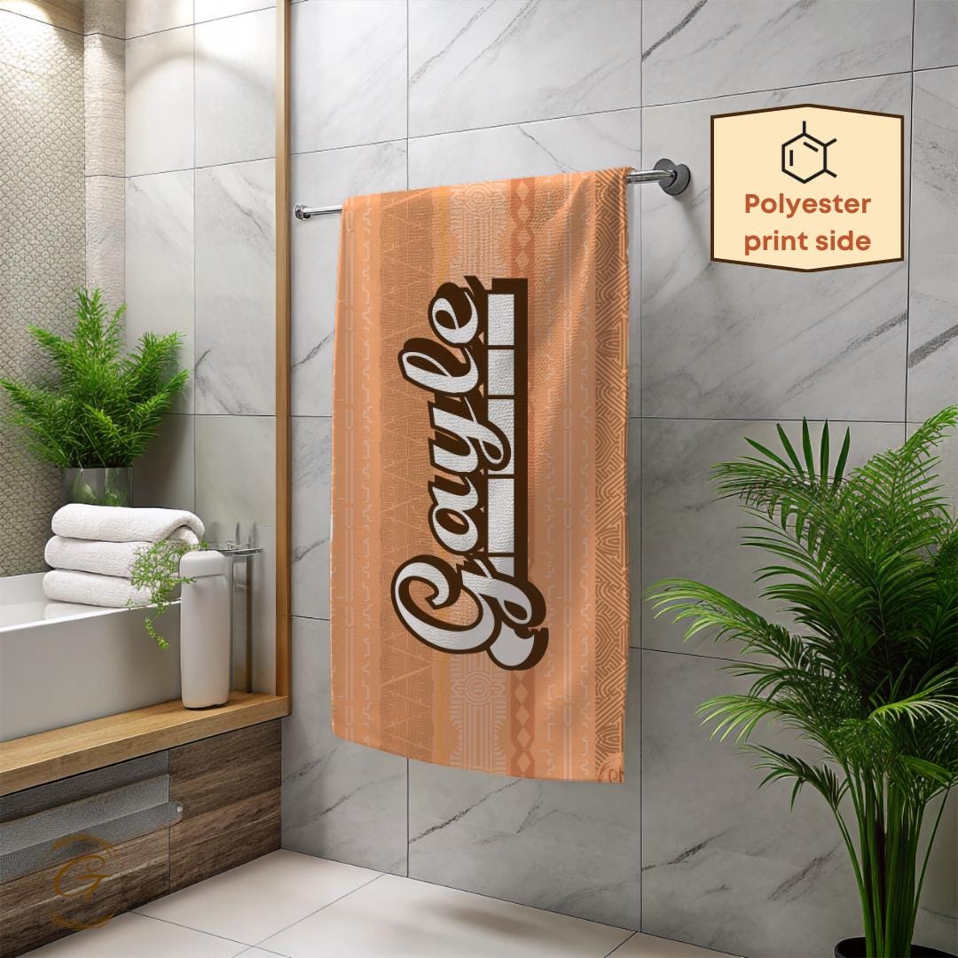 Aztec Design With Personalized Name Beach Towel