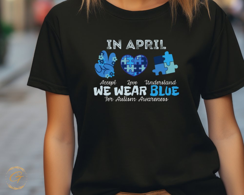 In April We Wear Blue Autism Awareness product