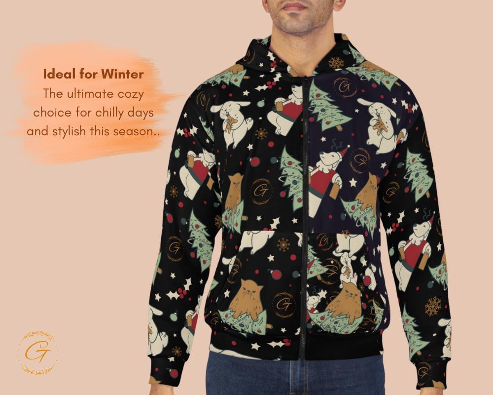 Anti Christmas Unisex Zip Hoodie All-Over Print