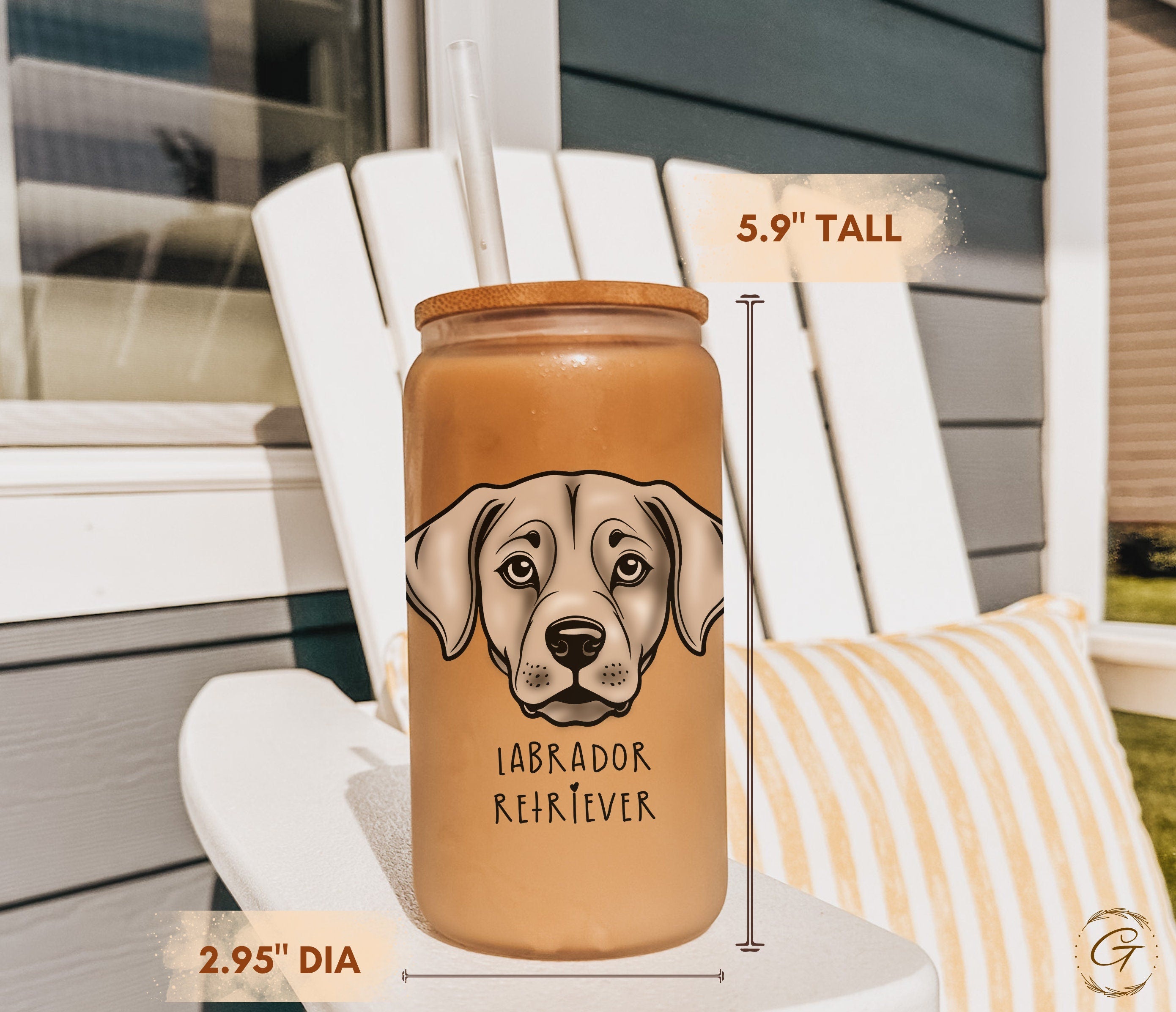 Labrador Retriever Dog Design Frosted Glass