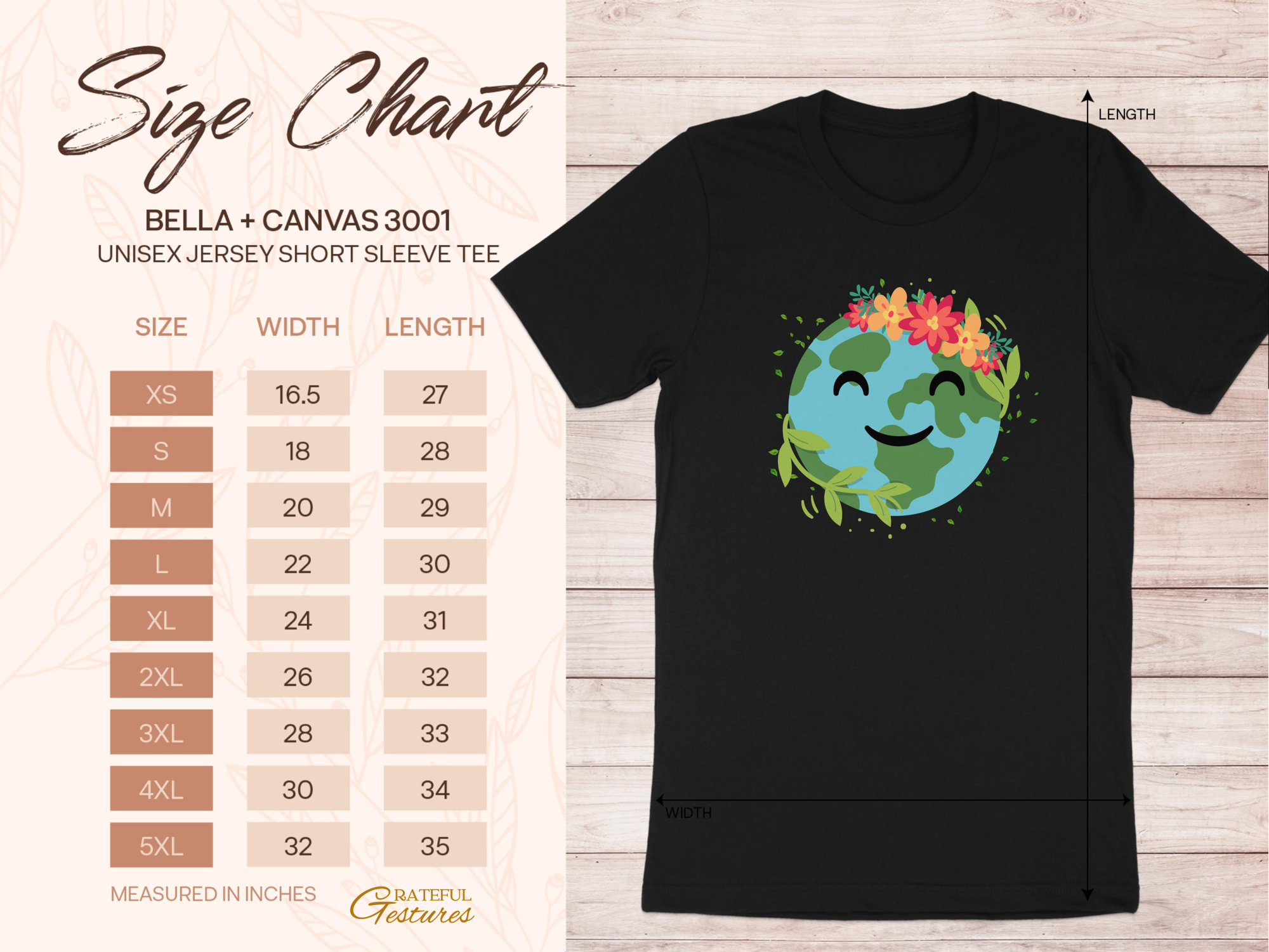 Earth Smiling With Flowers Graphic Tee product type