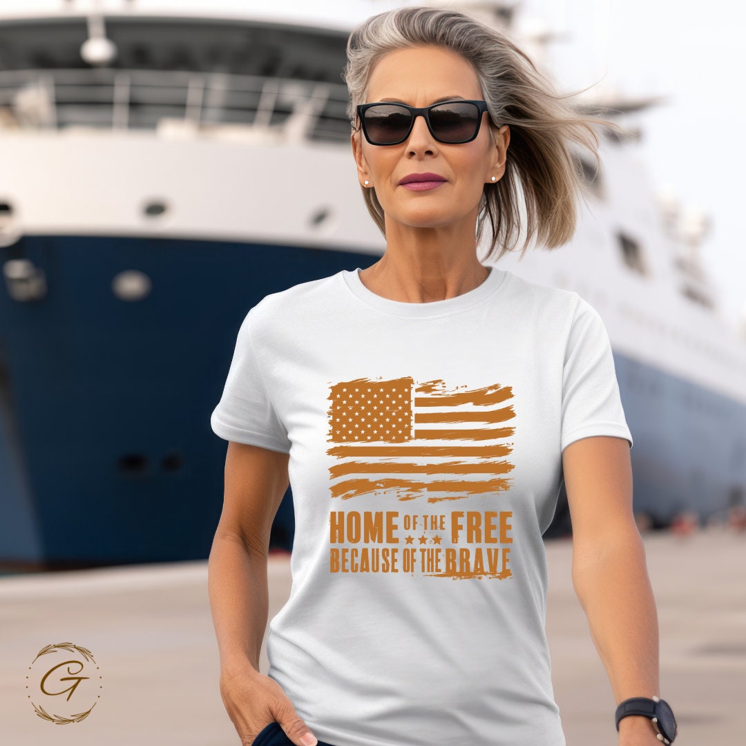 Vintage American Flag "Home of the Free" T-Shirt – Retro Patriotic Graphic Tee
