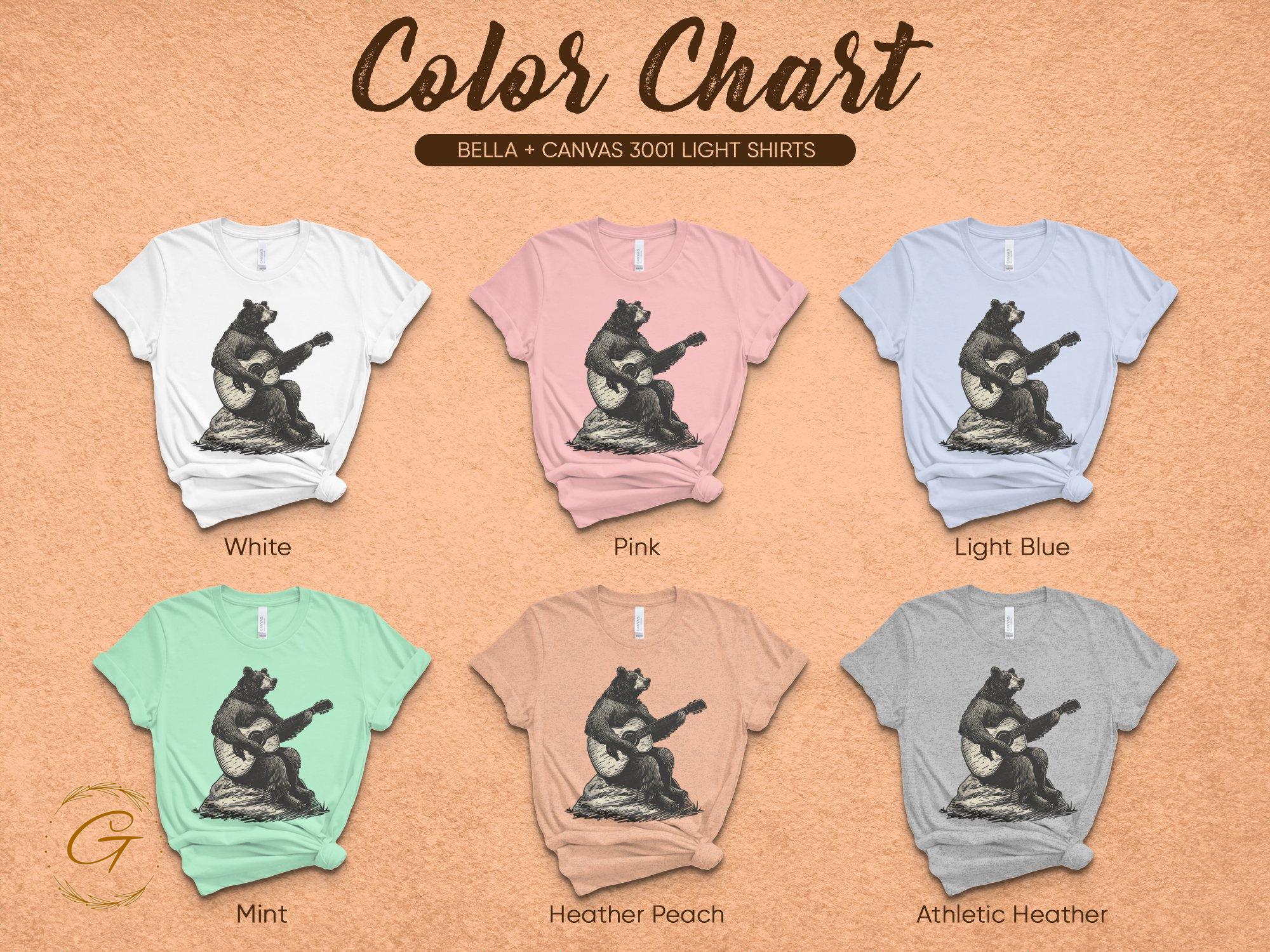 Bear Playing Guitar Graphic Tee, Funny Bear T-Shirt Design