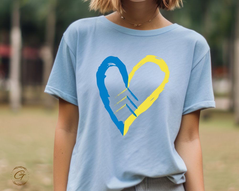 Heart Design Light Blue Casual Wear T-shirt product type