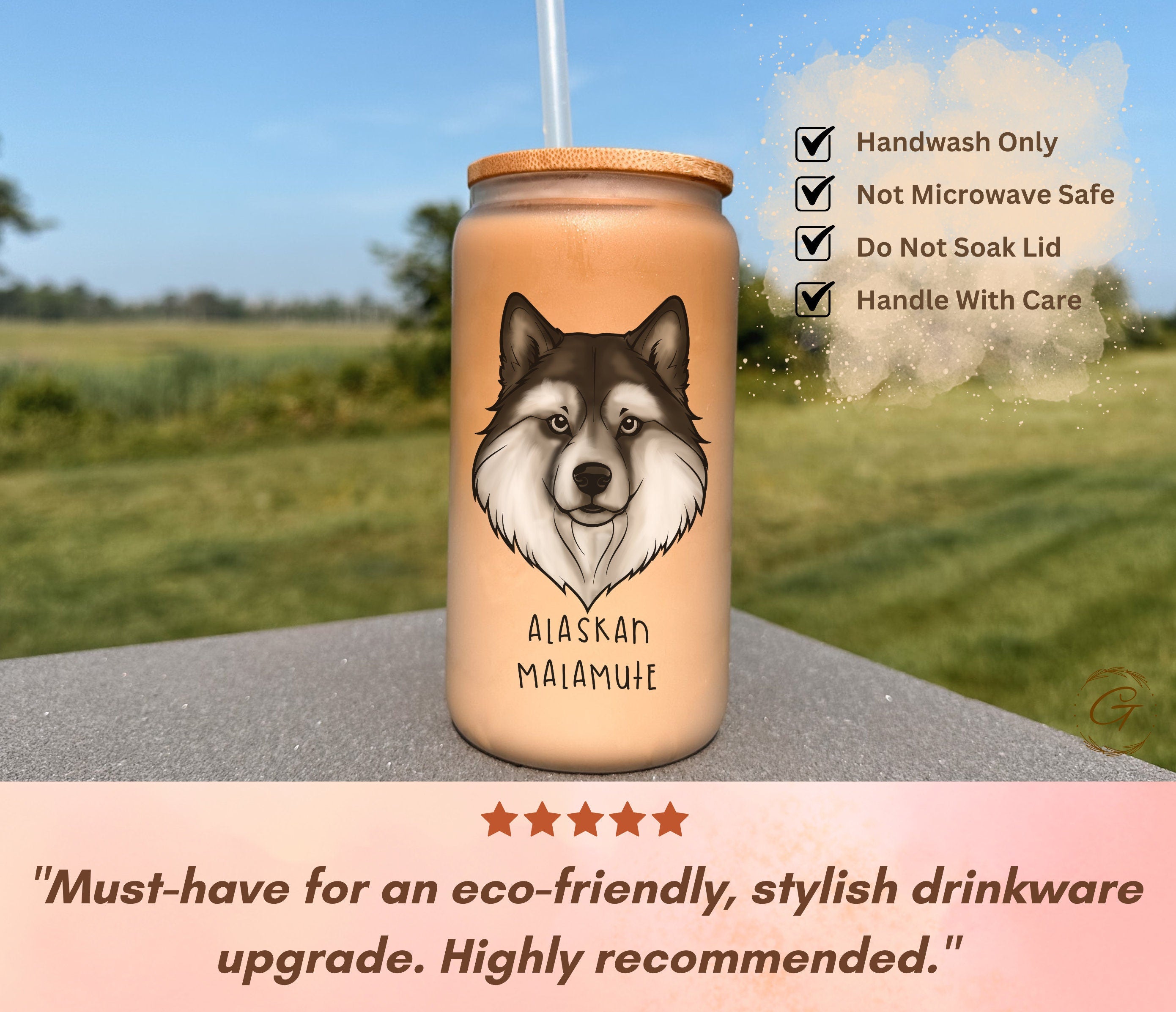Custom Alaskan Malamute Dog Frosted Tumbler with Name Premium Dog Lover Gift Personalized Glassware for Special Occasions Thoughtful Present