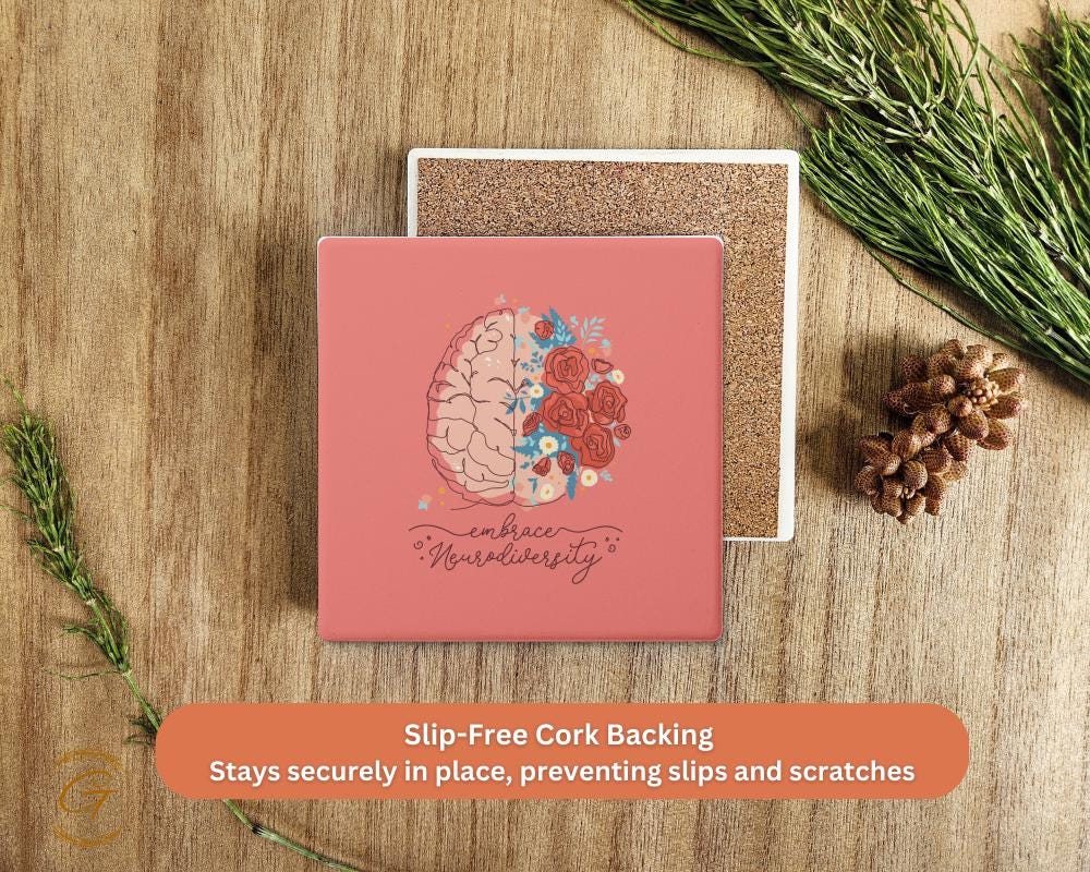 Embrace Neurodiversity Square Soapstone Coasters