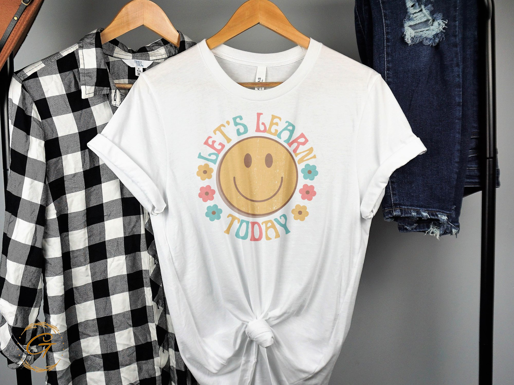 Let's Learn Today Smile Graphic Tee Graphic product