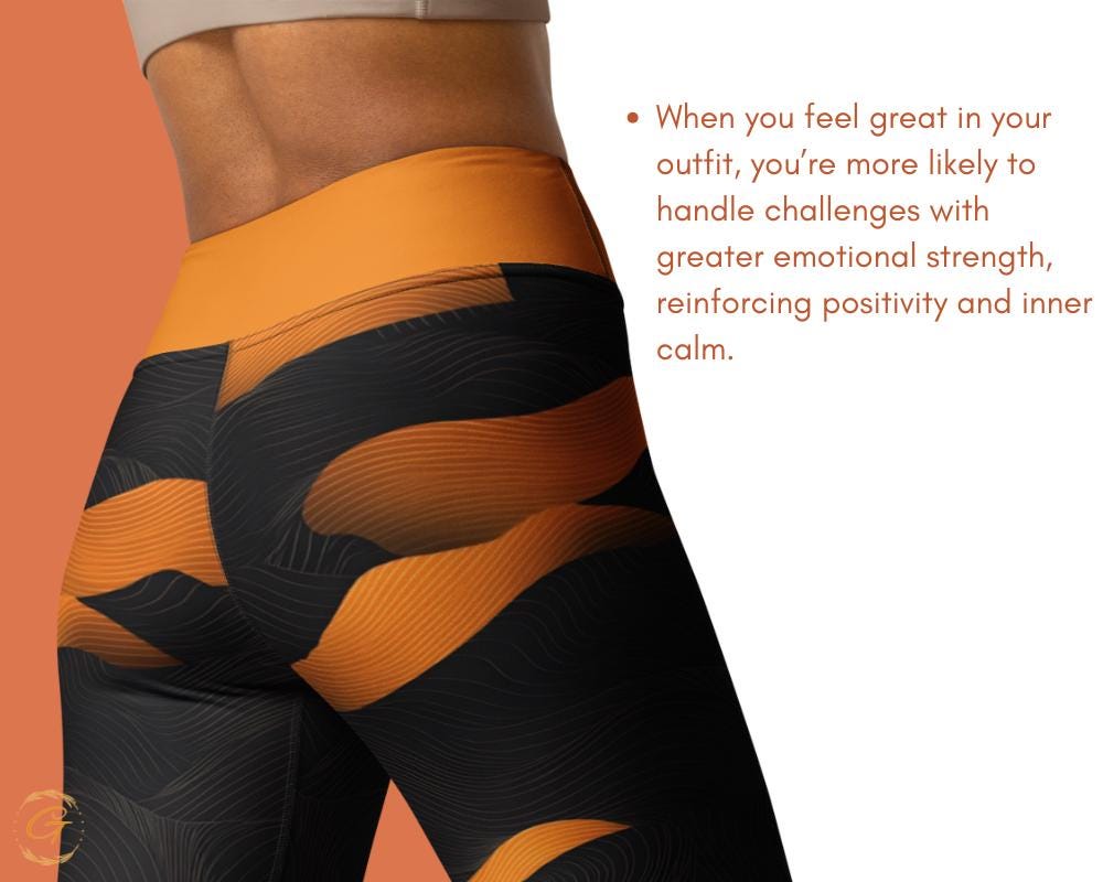 Bold Orange Black Abstract Yoga Leggings and Shorts - AOP High-Waist Activewear for Women, Unique Gift for Yoga Enthusiast, Ideal Yogis Gift