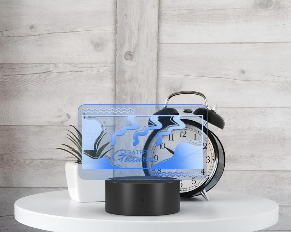 Abstract Grateful Gestures Design Acrylic LED Sign