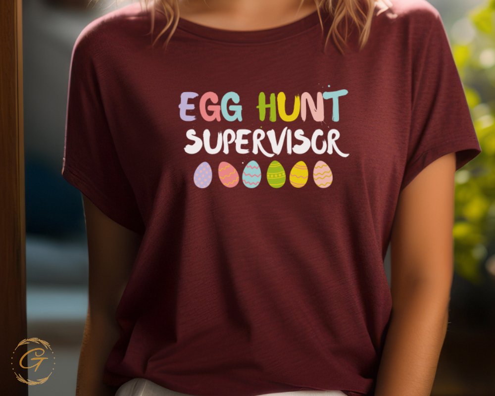 Egg Hunt Supervisor Fun Colorful Graphic T-Shirt product type