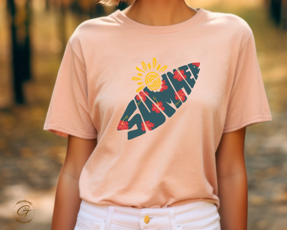 Vibrant Summer Print Tee Shirt Casual Wear product