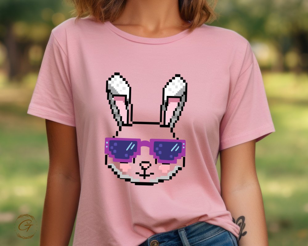 Trendy Rabbit Pixel Art Style Graphic T-Shirt product