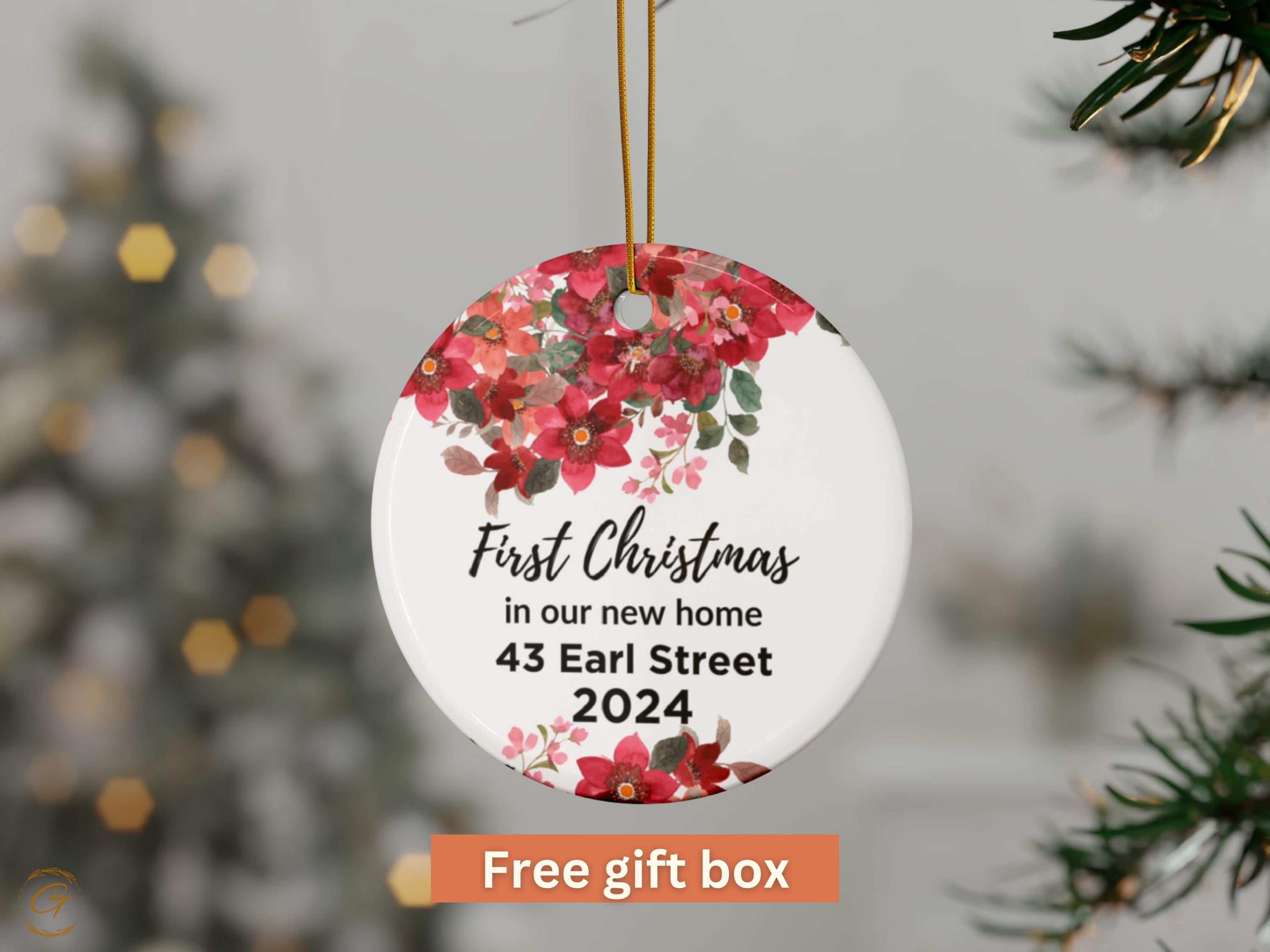 Personalized Christmas Ornament, Our First Christmas Holiday Keepsake, Floral Design Keepsake, 2024 New Home Decoration, Custom Holiday Gift