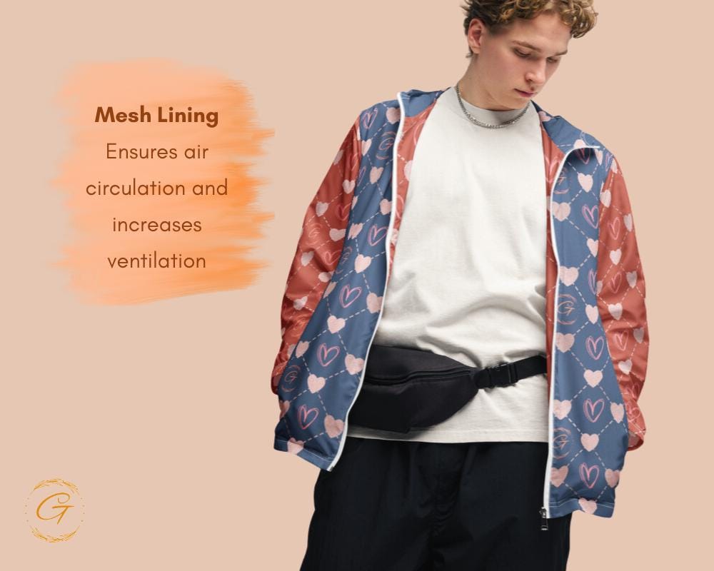 Men’s Windbreaker G Heart Stylish Zip-Up Jacket