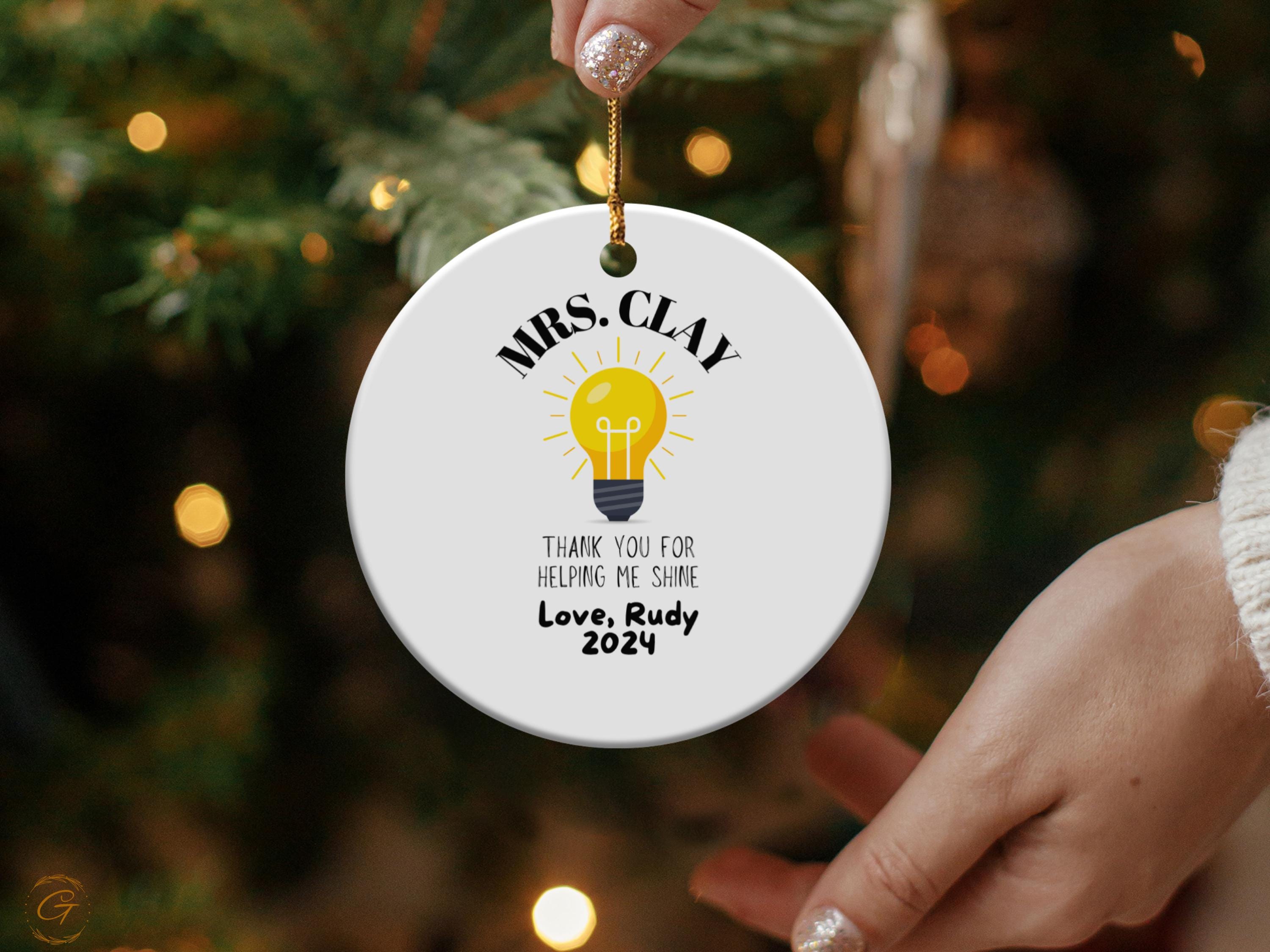 Personalised Teacher Appreciation Ornament, Teacher Appreciation Gift, 2024 Gift, Custom Teacher Thank You Gift, Christmas Ornament Keepsake