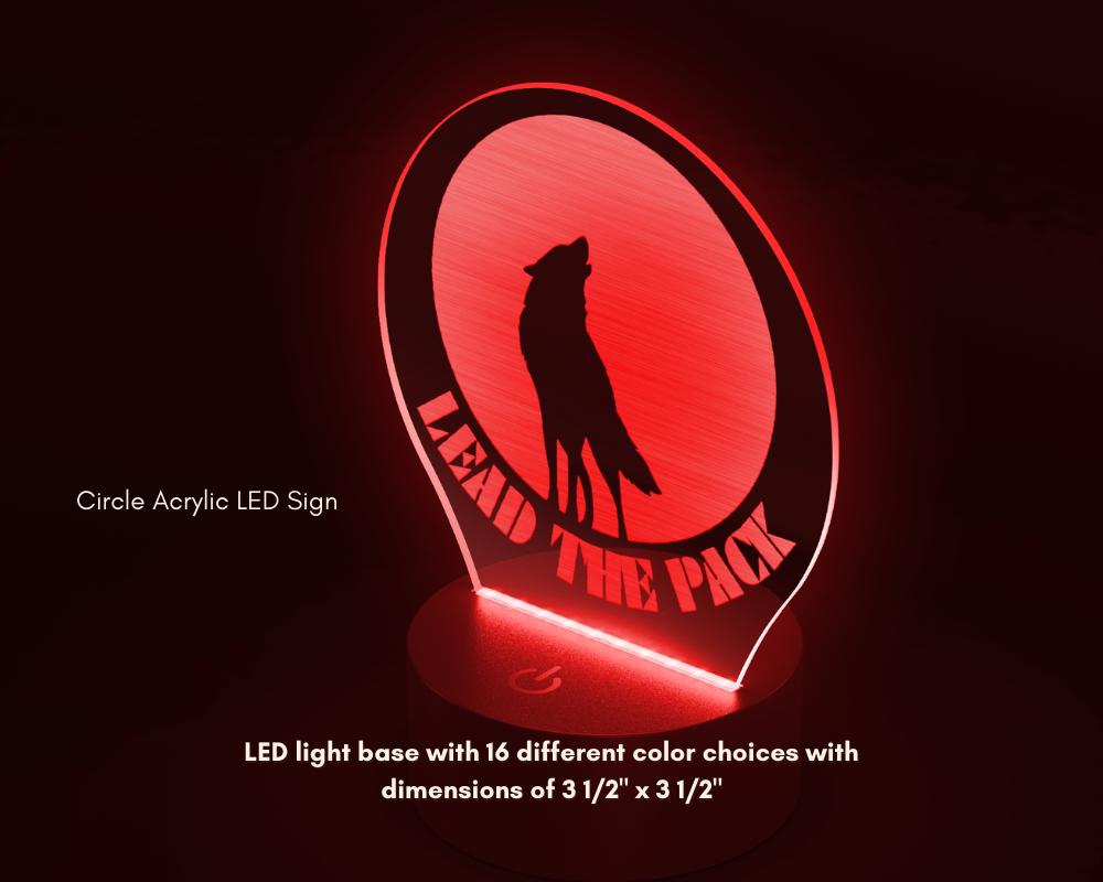 Lead The Pack Circle Acrylic LED Sign, Inspirational Wall Light