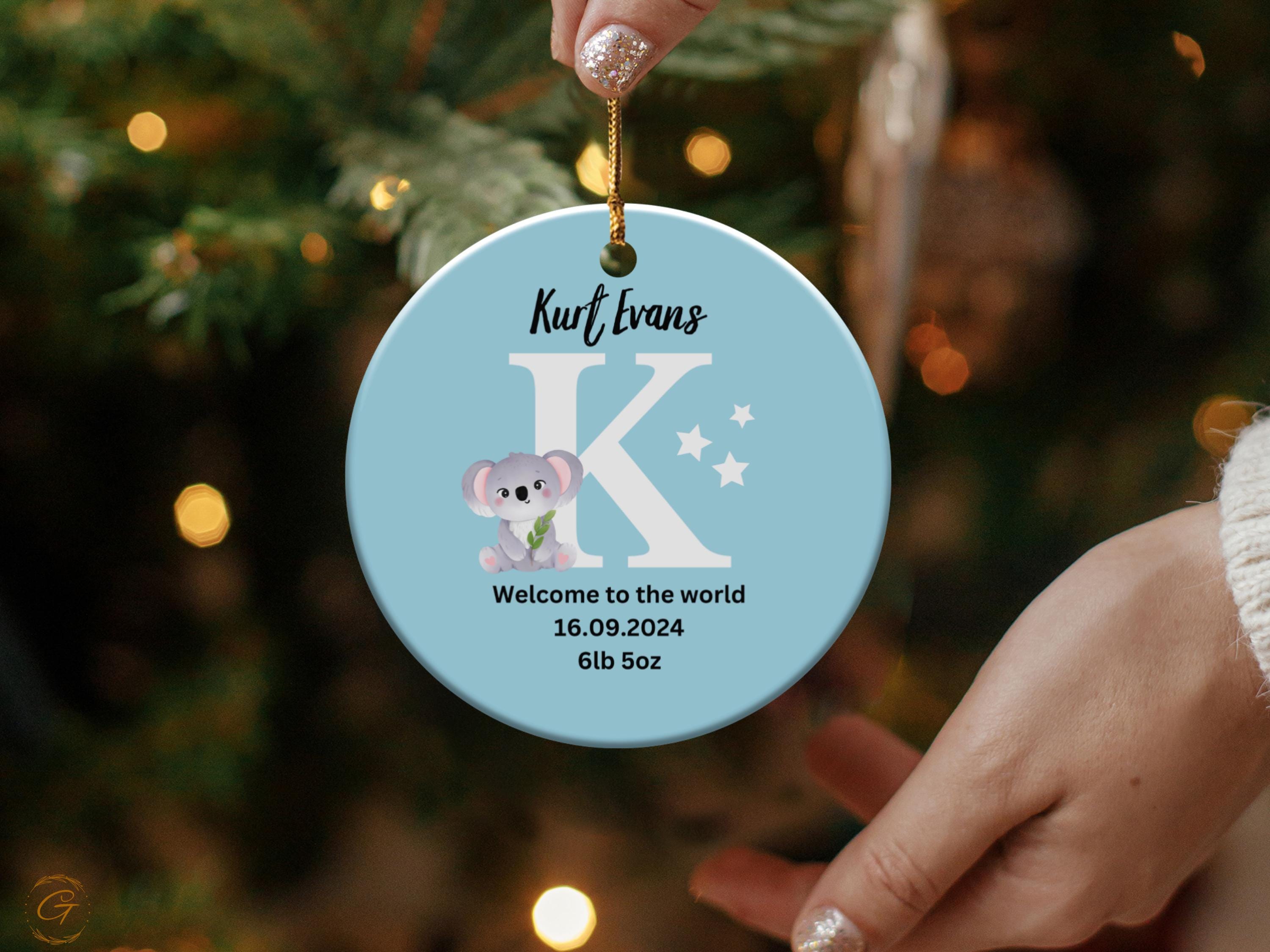Personalized Baby Koala Ornament, Nursery Decor