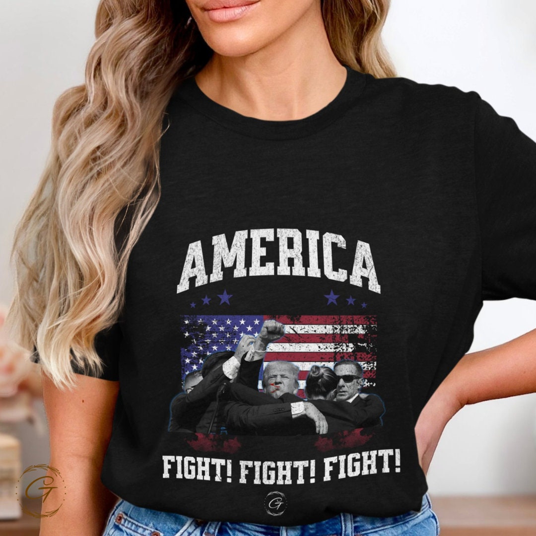 Trump T-shirt America Fight Fight Fight Design Tee