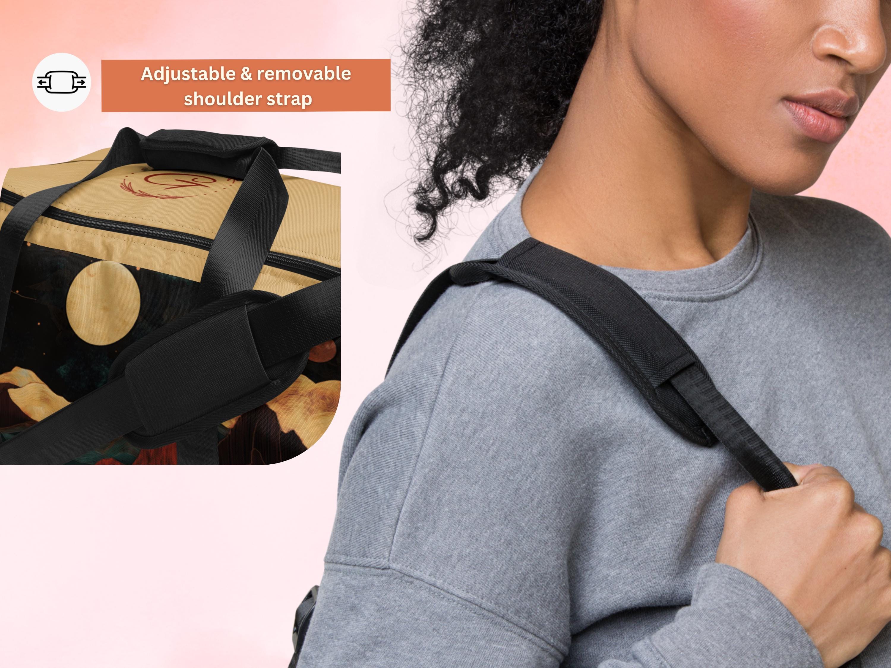 Grateful Gestures AOP Duffel Bag– Moonlit Mountain Design