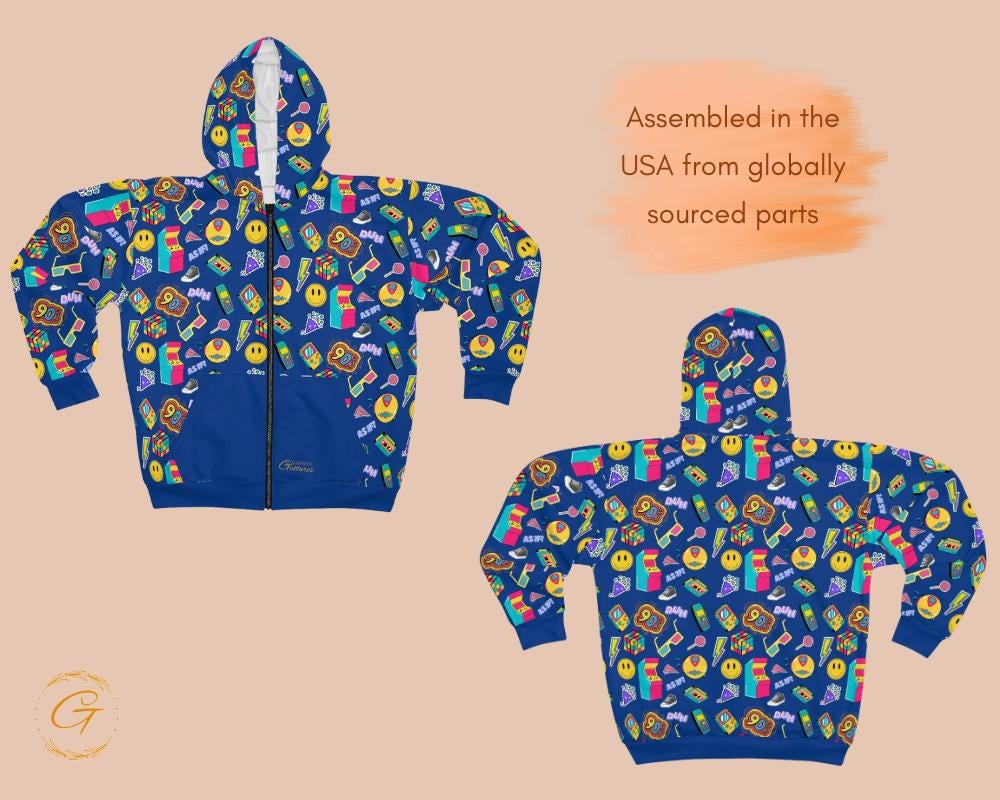 90's Nostalgia Unisex Zip Hoodie